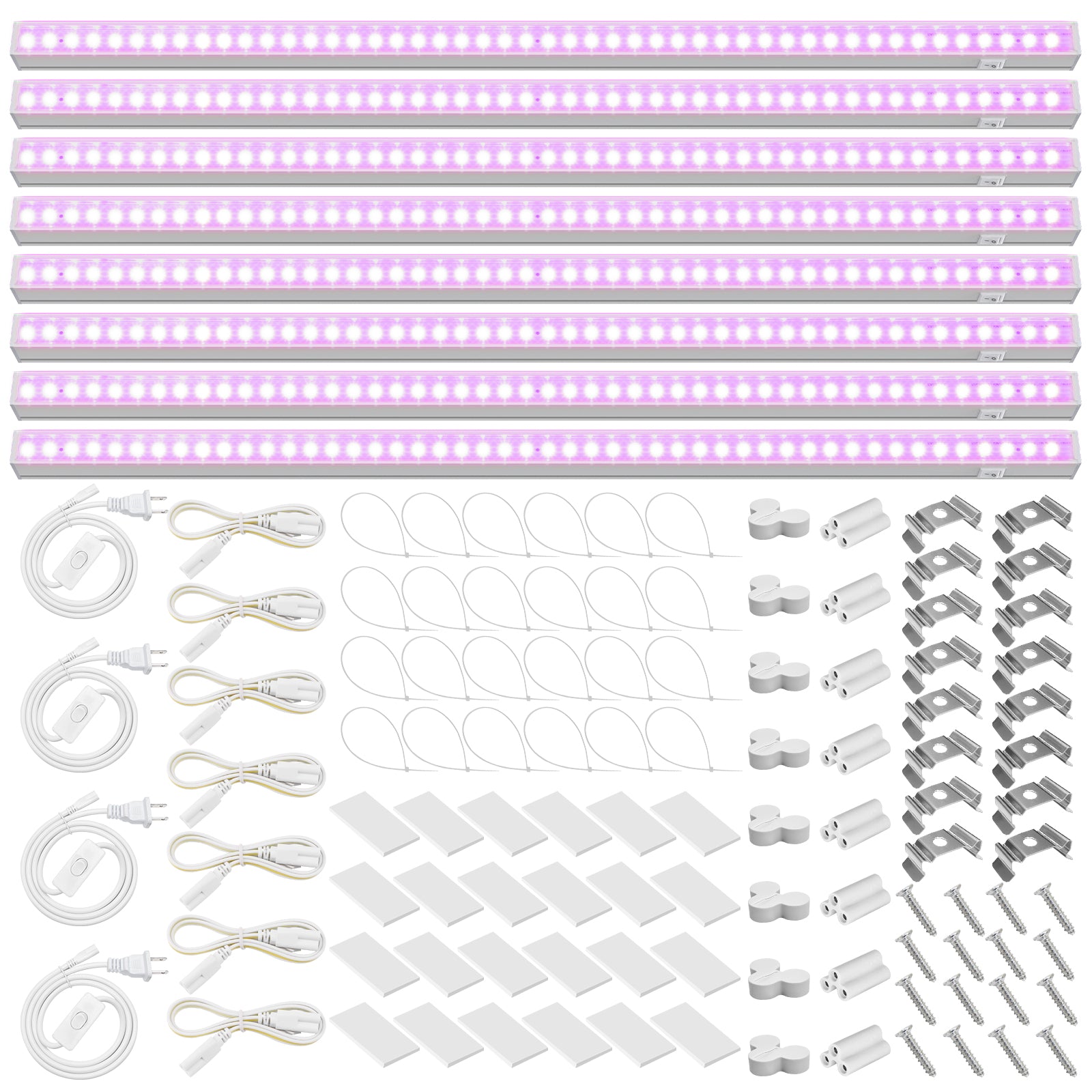 Barrina T5 10W LED Grow Lights 2FT Pink Light 8 Pack | Linkable | MF10