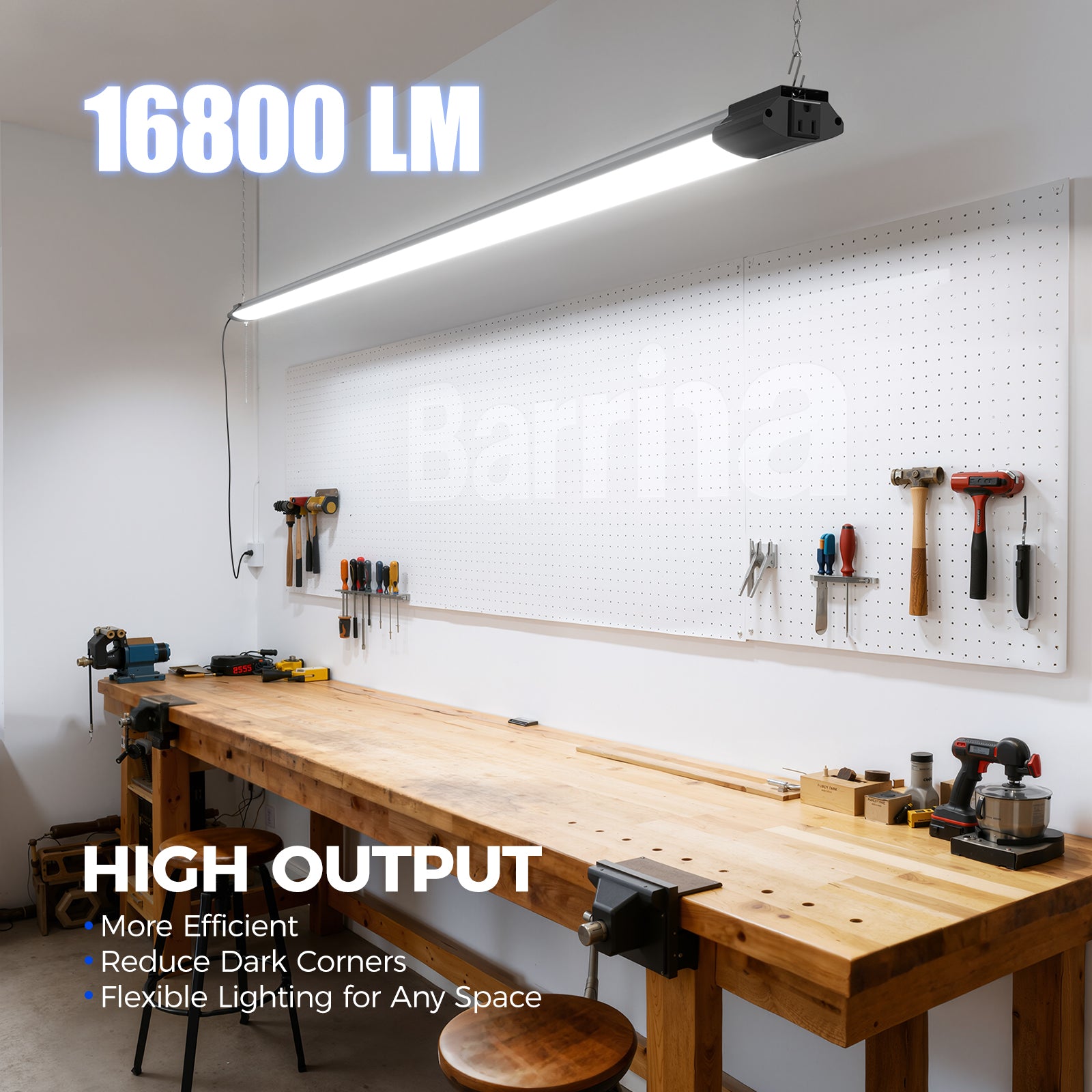 Barrina 168W LED Shop Lights 8FT 5000K 16800LM | Hanging, Linkable & Power Plug Cords | BS168