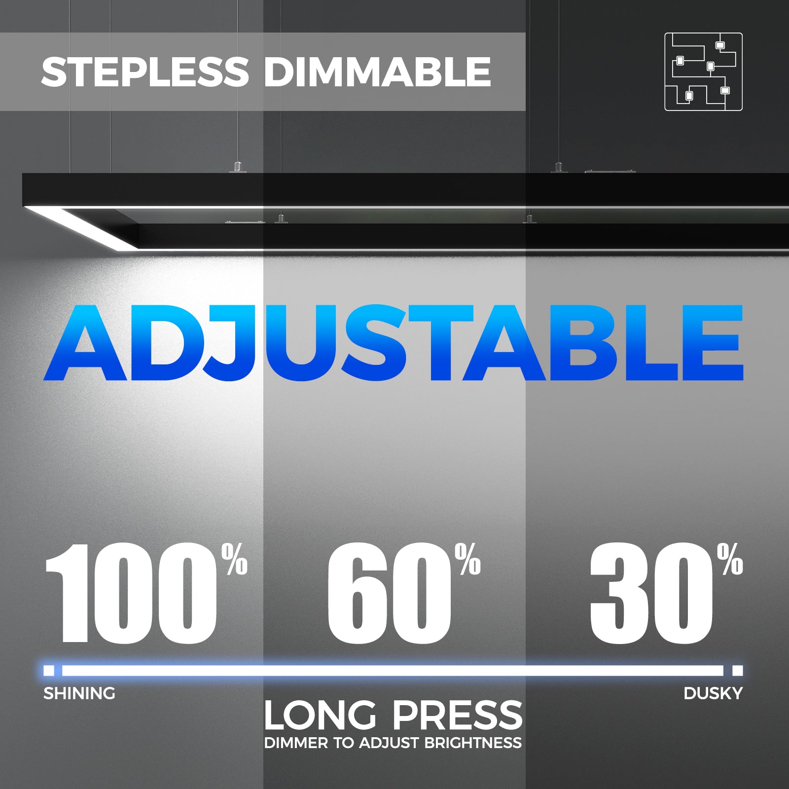 Barrina 4040 Remote Series 3nd-Generation 180W Rectangular Set LED Linear Lights 6FT * 3FT 3000K - 6000K 15000LM | Seamless Connection & Color Changing