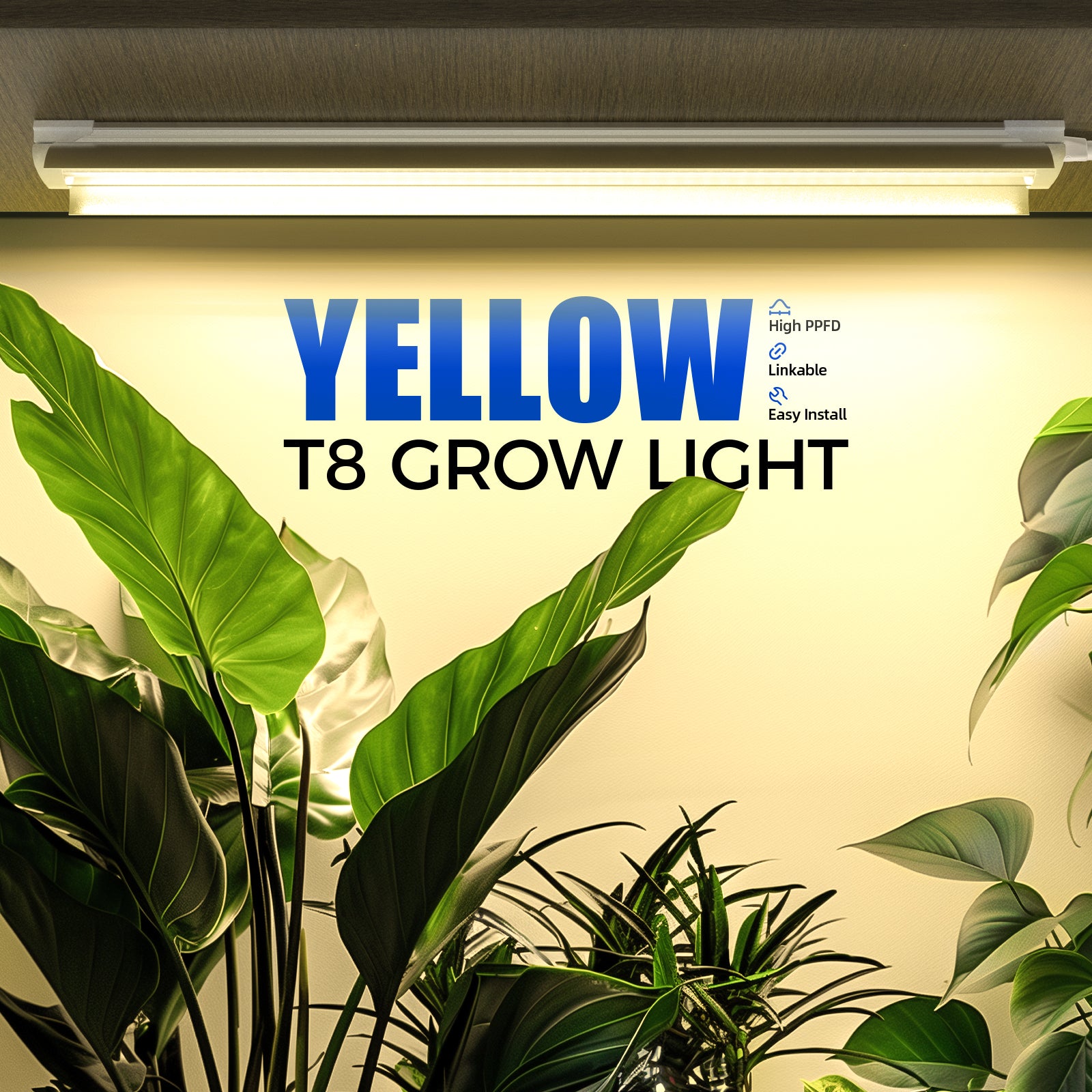 Barrina T8 24W LED Grow Lights 2FT Yellow Light | Reflectors & Linkable | QF24
