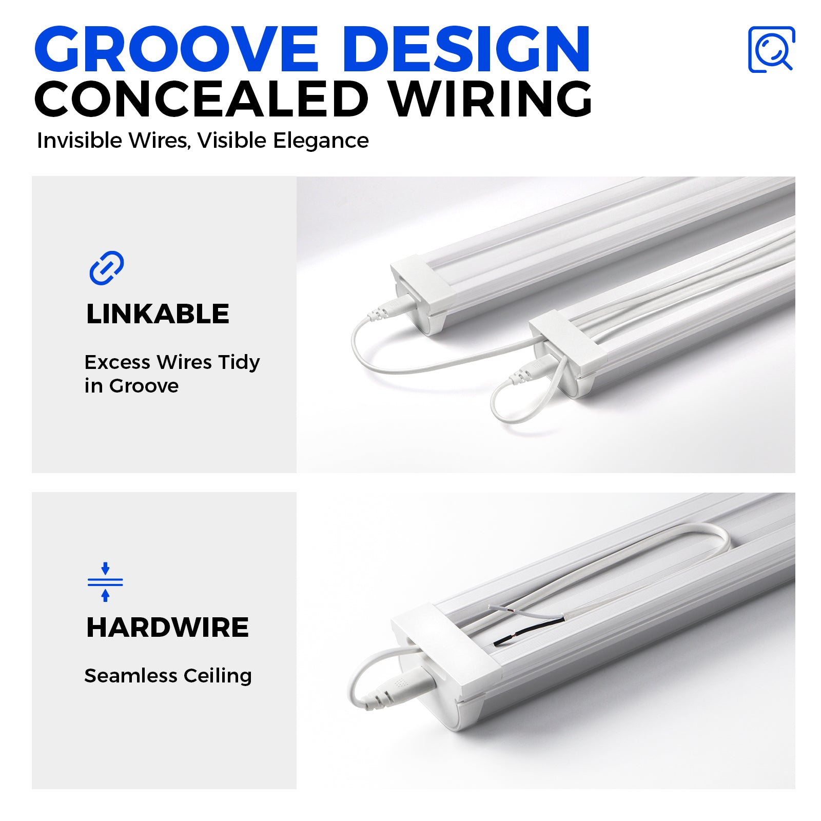 Barrina 45W LED Shop Lights 4FT 5000K 5000LM | Linkable & Frosted Cover | BDL45