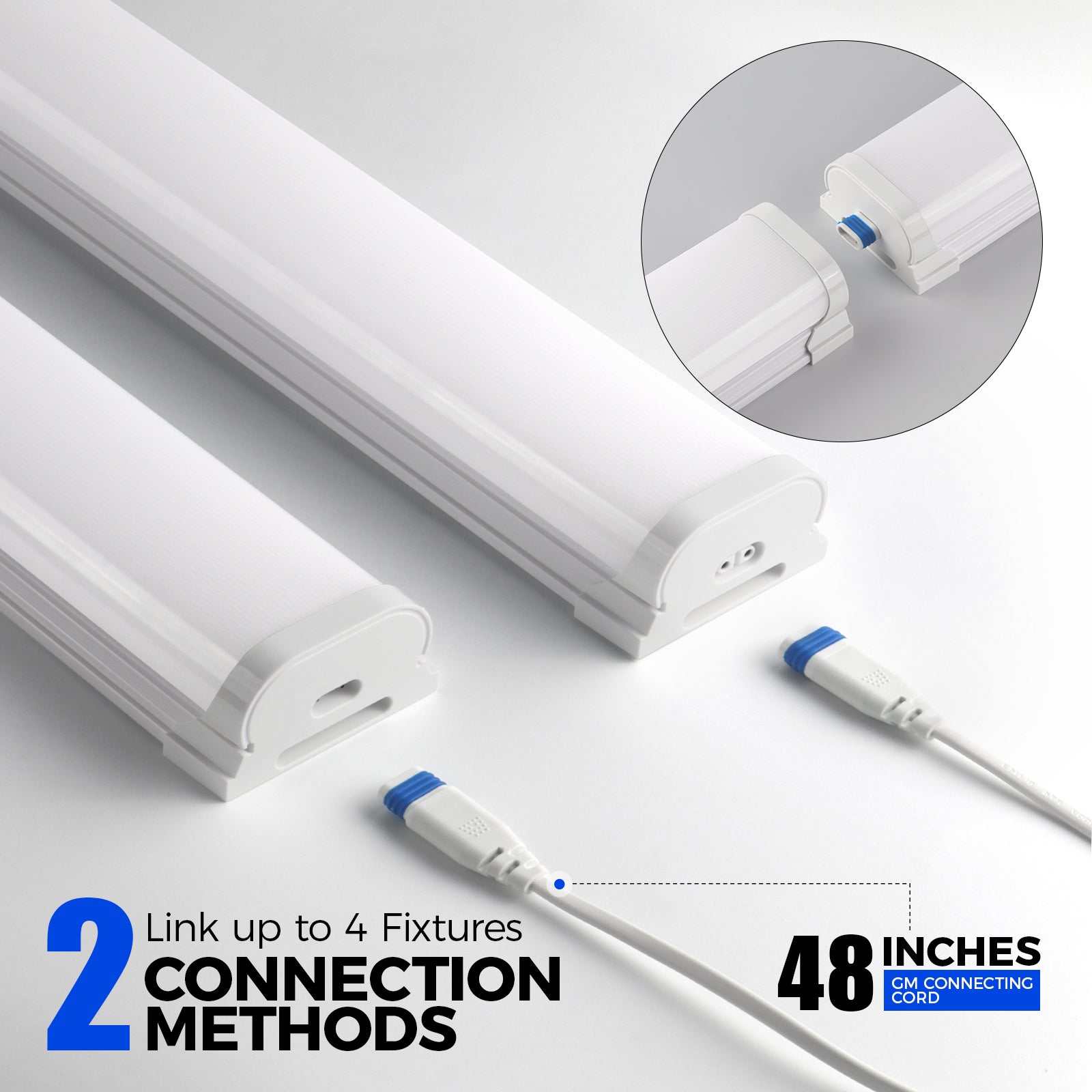 Barrina 45W LED Shop Lights 4FT 5000K 5000LM | Linkable & Frosted Cover | BDL45