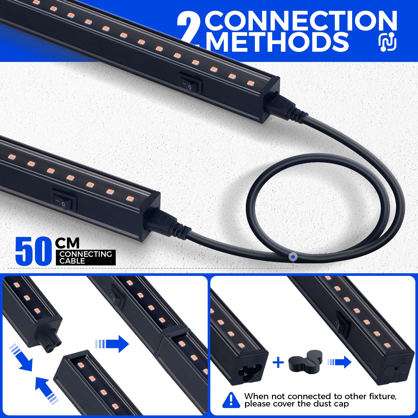 Barrina T5 5W LED Grow Lights 1FT Pinkish White | Magnetic Installation & Linkable | NC05