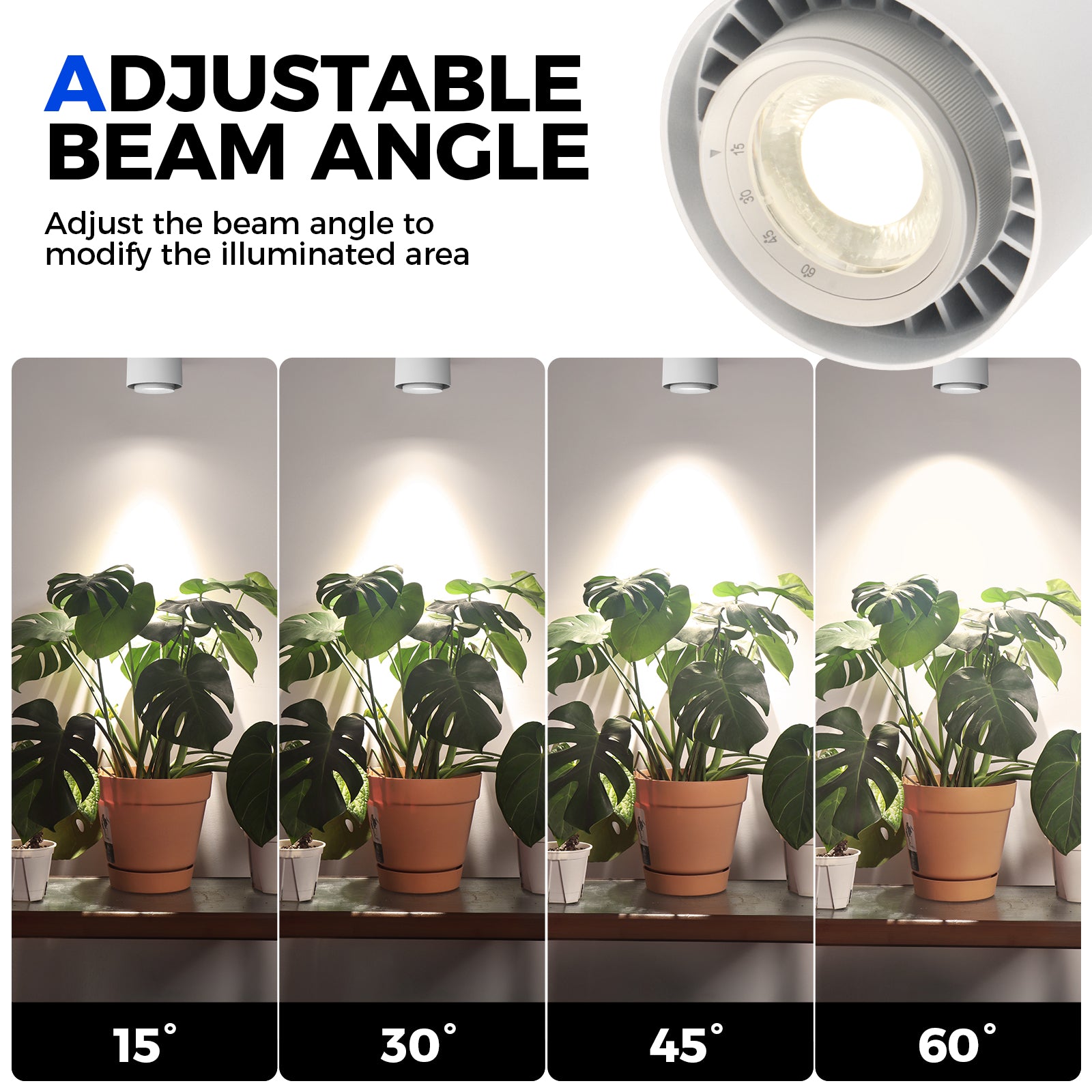 Barrina TR40c 3 x 40W LED Track Grow Lights 4000K | Full Spectrum, Ceiling Track & Timer | TR40c (White)