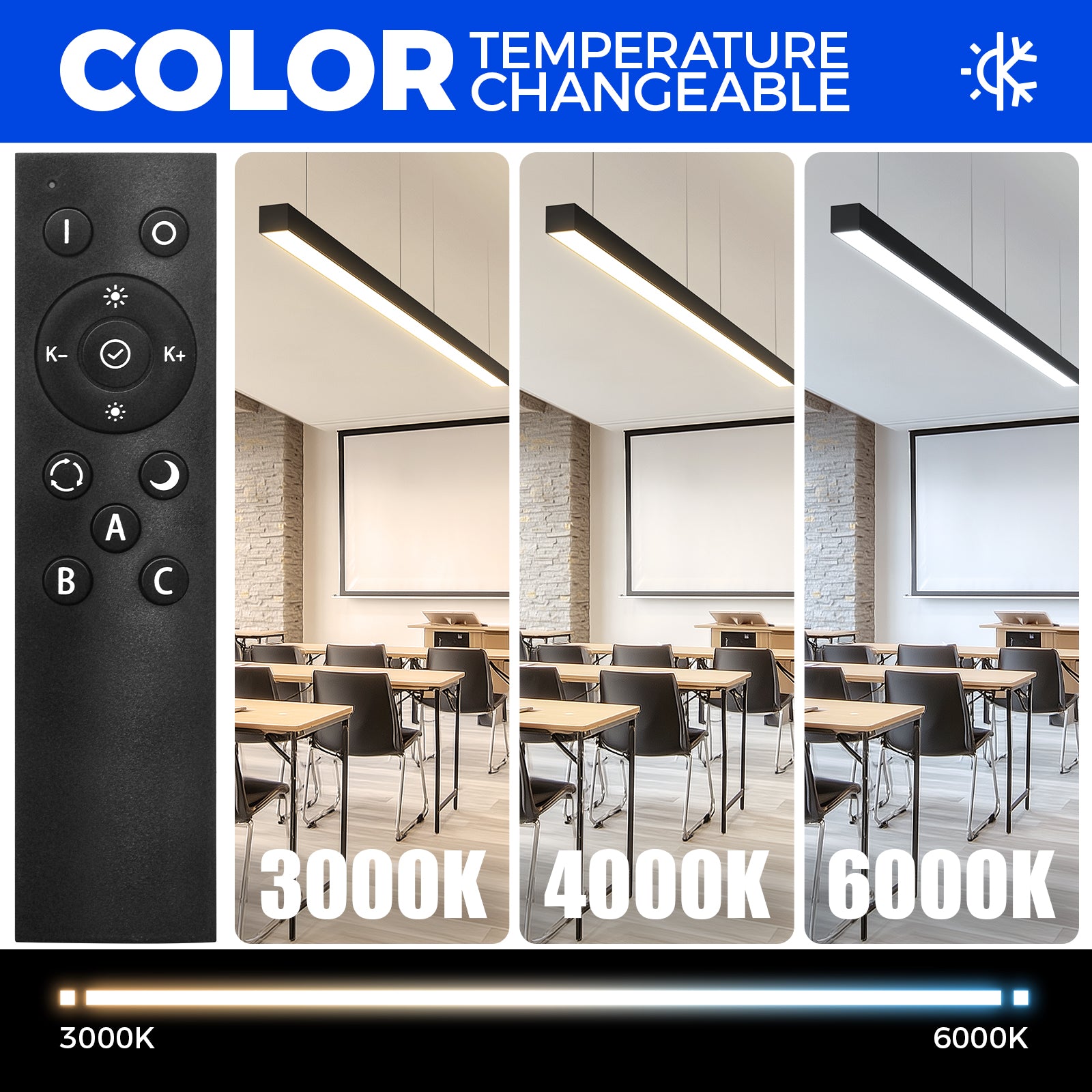 Barrina 7566 Remote Series 2nd-Generation 50W LED Linear Lights 4FT 3000K - 6000K 5800LM | Seamless Connection & Color Changing