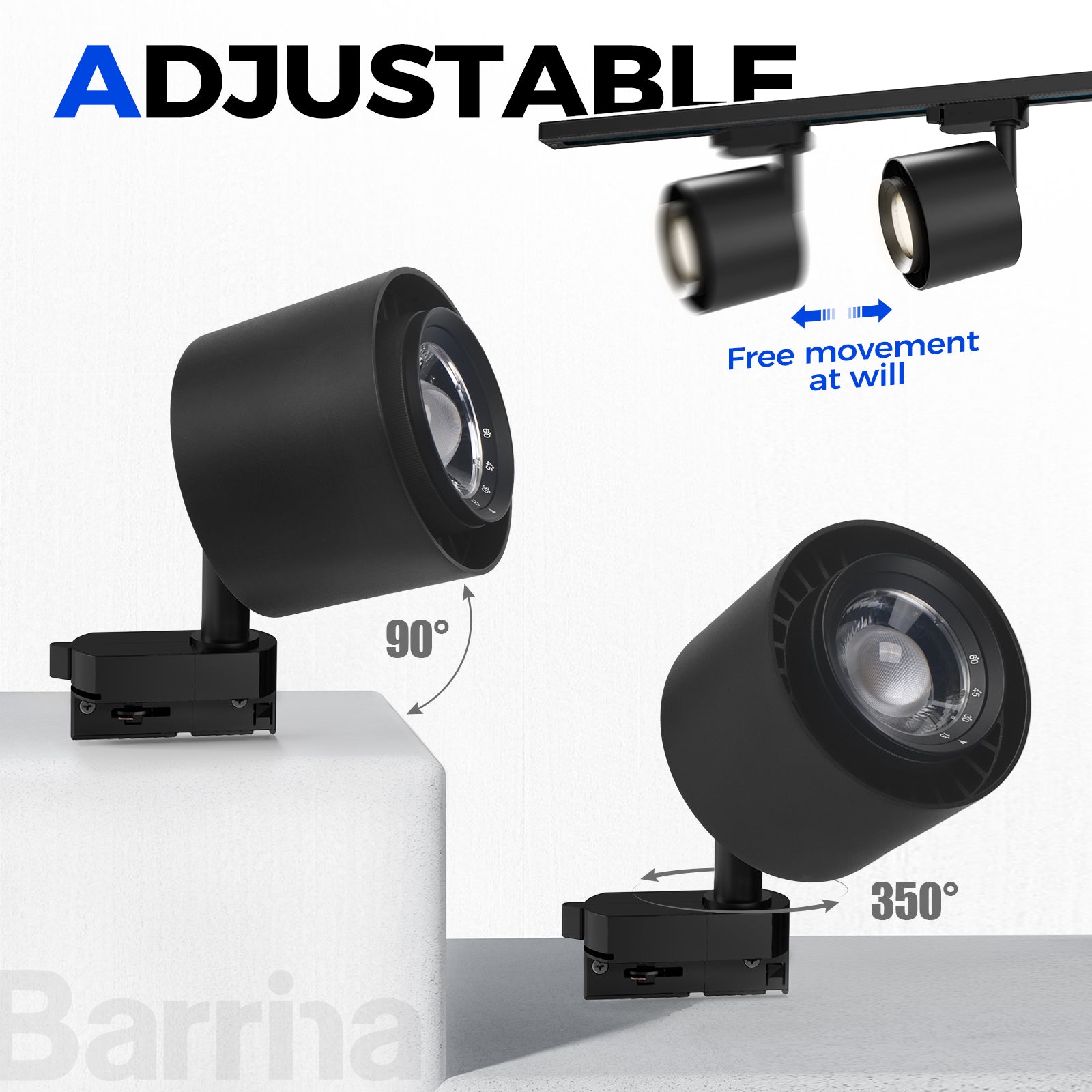 Barrina TR40c 3 x 40W LED Track Grow Lights 4000K | Full Spectrum, Ceiling Track & Timer | TR40c (Black)