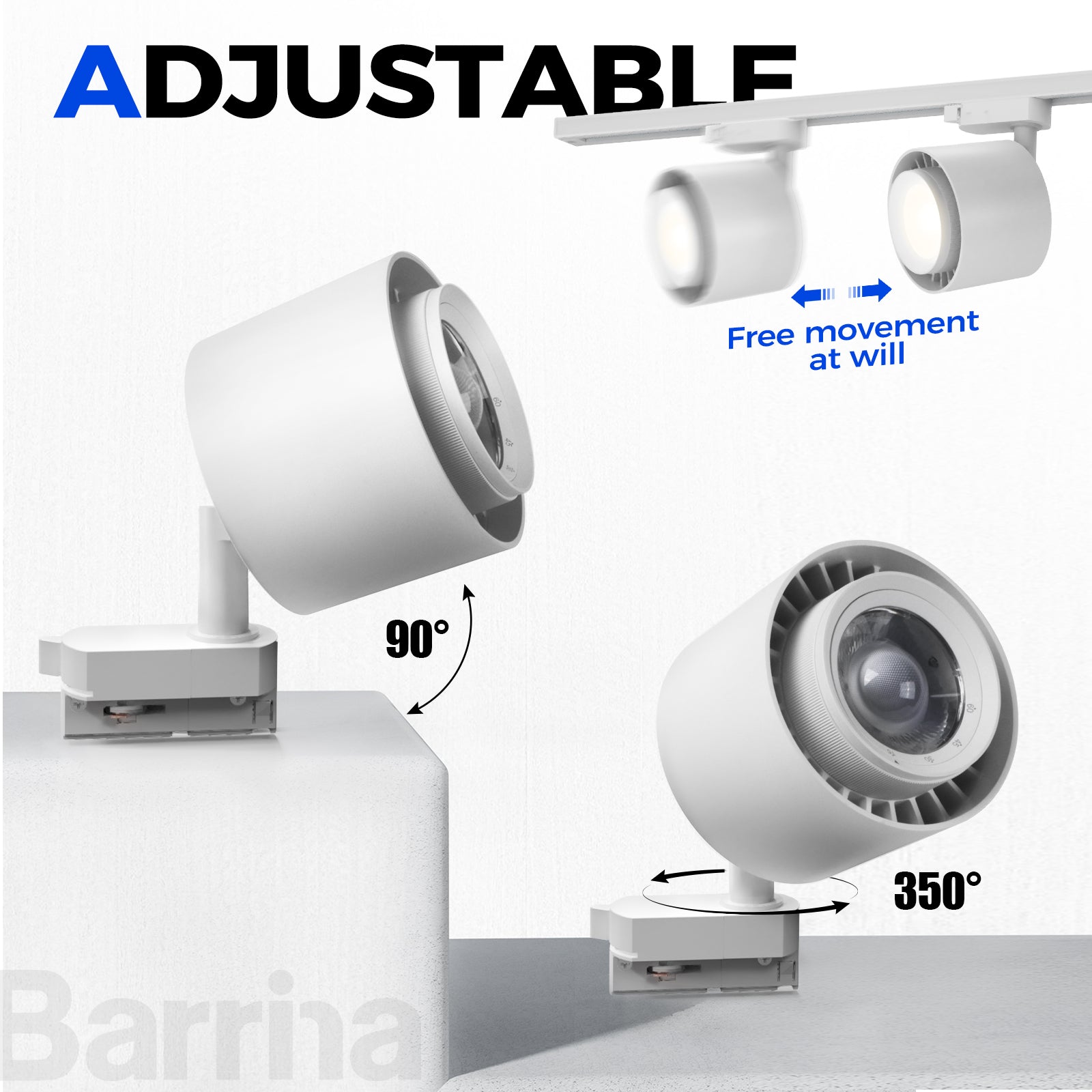 Barrina TR40c 3 x 40W LED Track Grow Lights 4000K | Full Spectrum, Ceiling Track & Timer | TR40c (White)