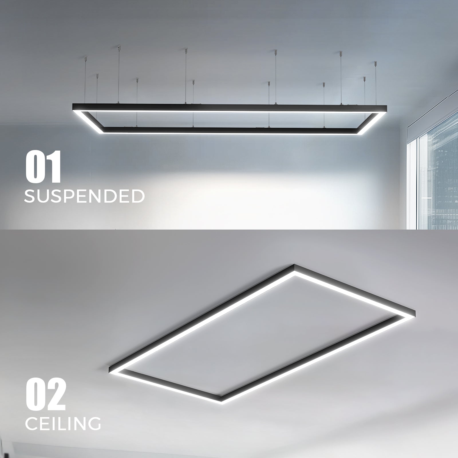 Barrina 4040 Remote Series 3nd-Generation 180W Rectangular Set LED Linear Lights 6FT * 3FT 3000K - 6000K 15000LM | Seamless Connection & Color Changing