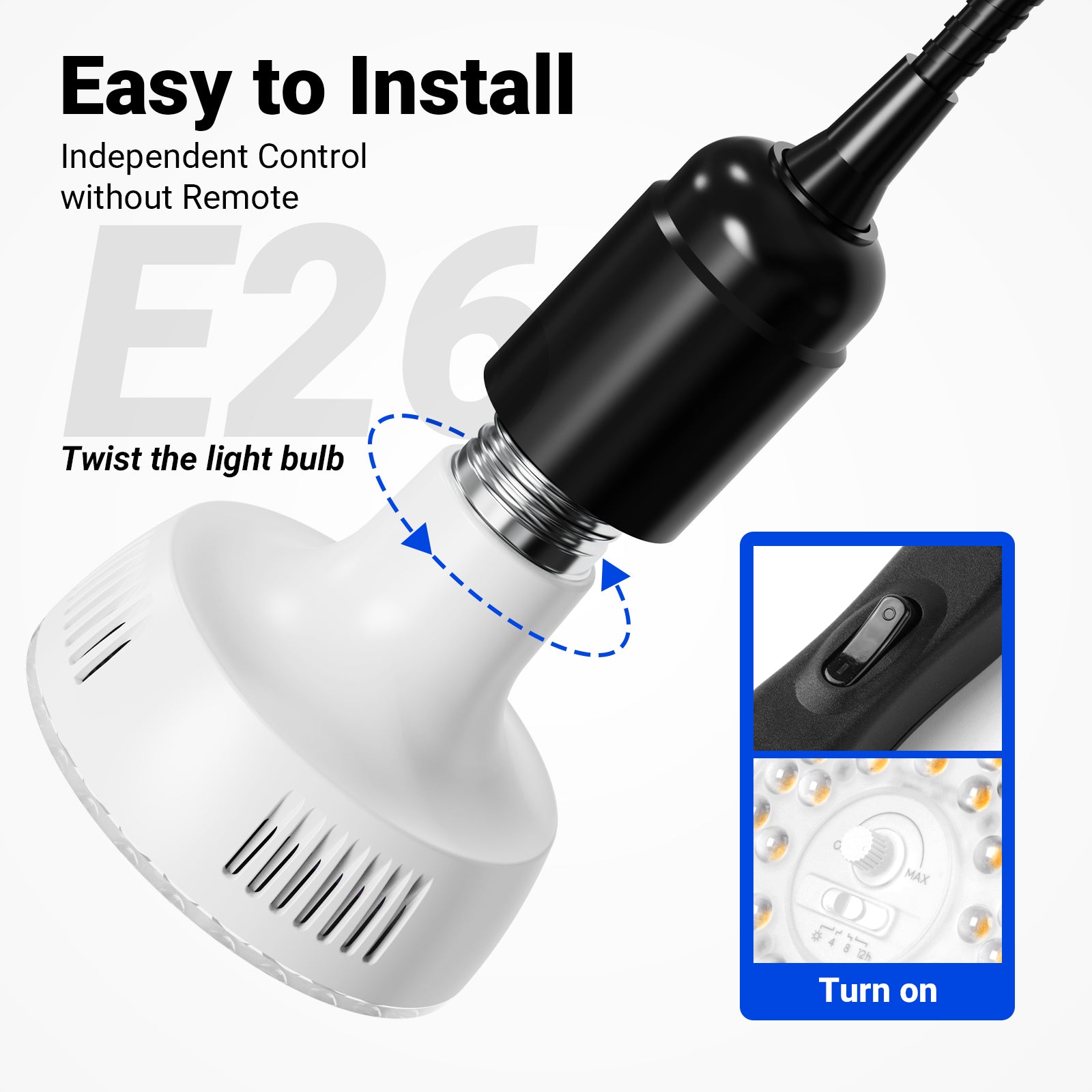Barrina Orbgrow 3 x 11W Clip-On LED Grow Lights 4000K | Full Spectrum, Dimmable & Timing | OG11A