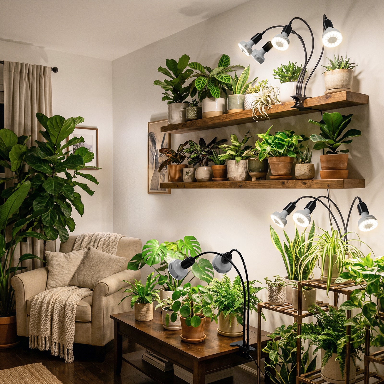 Barrina Orbgrow 3 x 11W Clip-On LED Grow Lights 4000K | Full Spectrum, Dimmable & Timing | OG11A