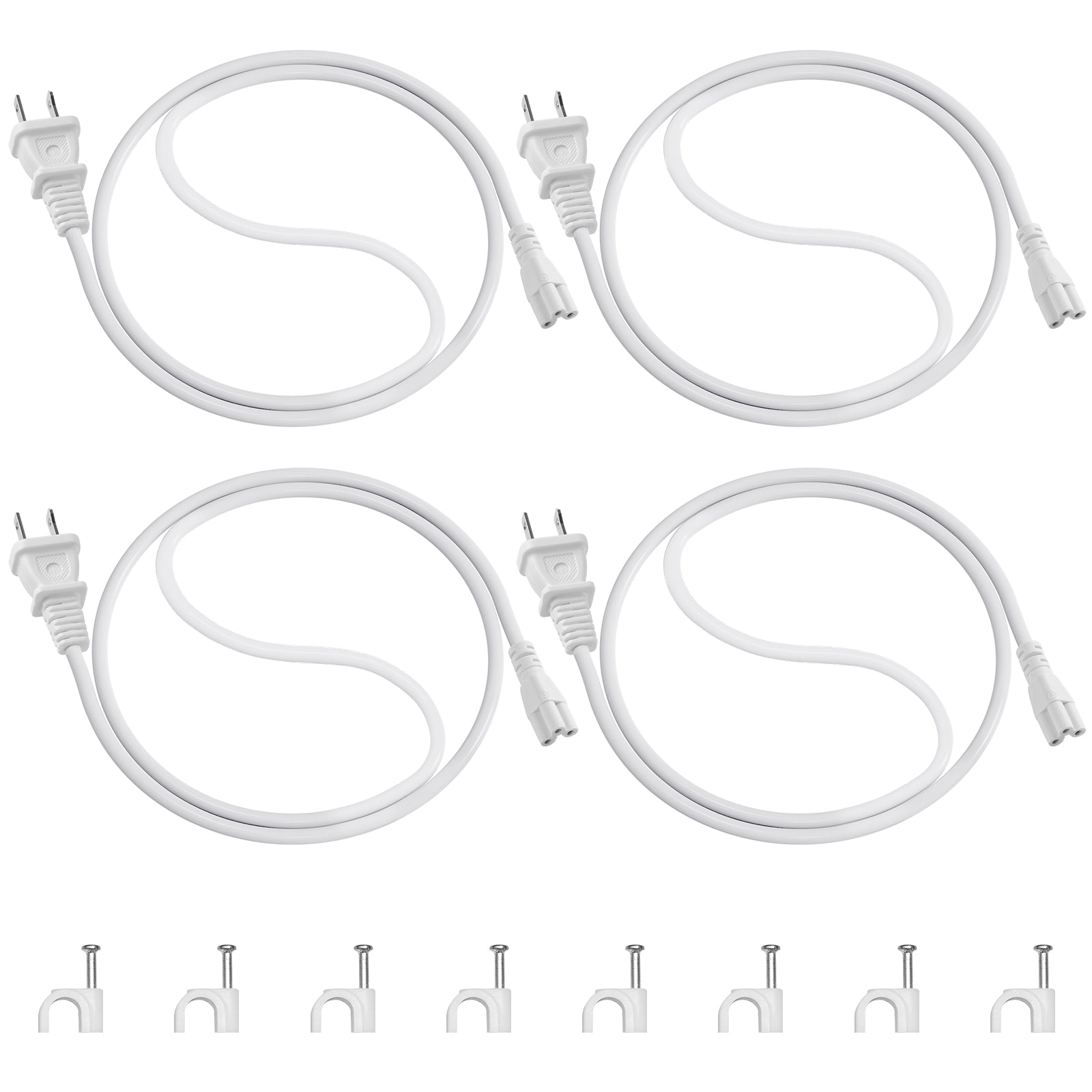 Power Extension Cords for T5 Grow Lights | 2 Prong Plug