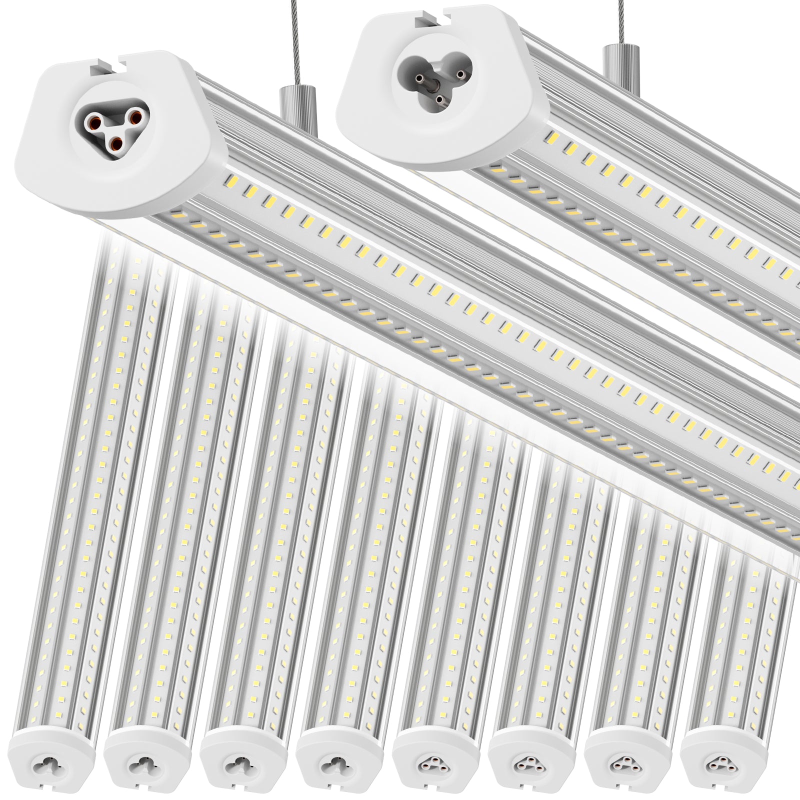Barrina T8 140W LED Shop Lights 8FT 5000K 17000LM | Clear Cover, V Shape Tube & Hanging | BAX140a
