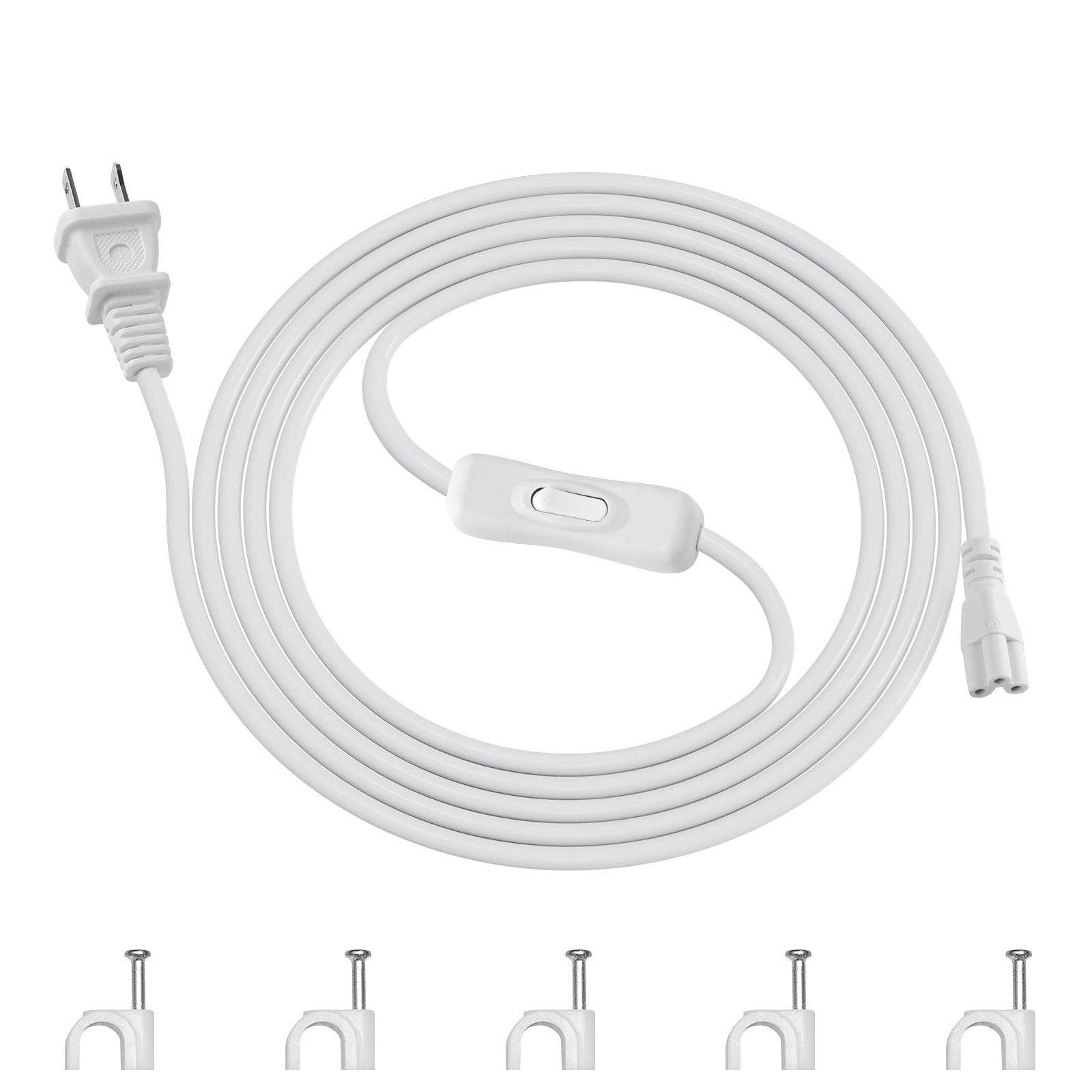 Power Extension Cords for T5 Grow Lights | Power Switch & 2 Prong Plug