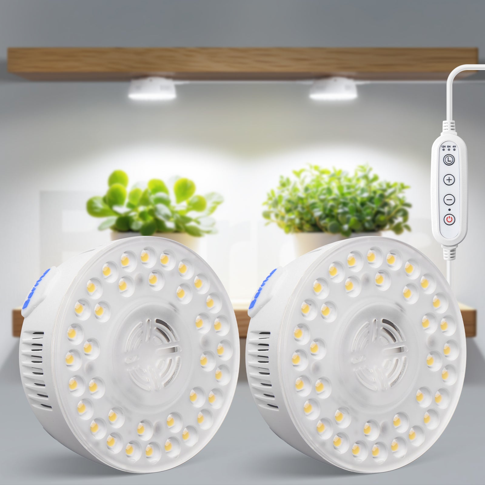 Barrina Orbgrow 9W LED Puck Grow Lights 5000K | Full Spectrum, Magnetic, Timer, Dimmable & Linkable | OG09