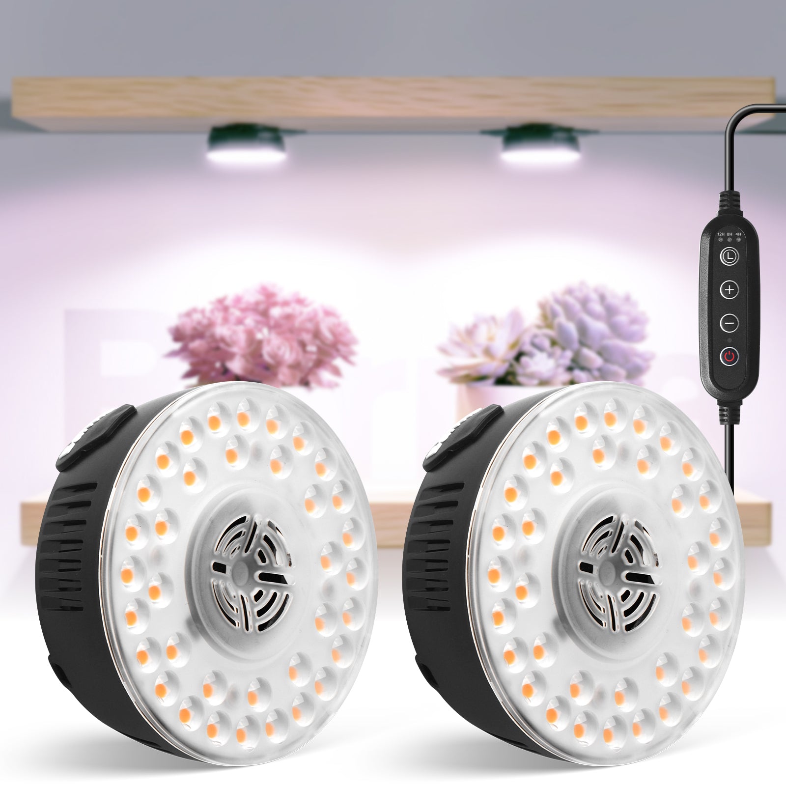 Barrina Orbgrow 9W LED Puck Grow Lights Pinkish White | Full Spectrum, Magnetic, Timer, Dimmable & Linkable | OG09