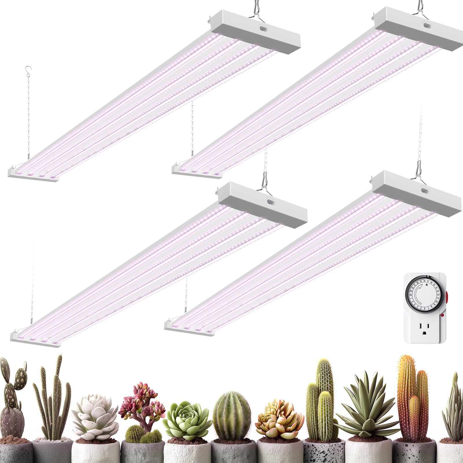 Barrina TX-L84 84W LED Grow Lights 4FT Pinkish White | Full Spectrum & Linkable | TX-L84