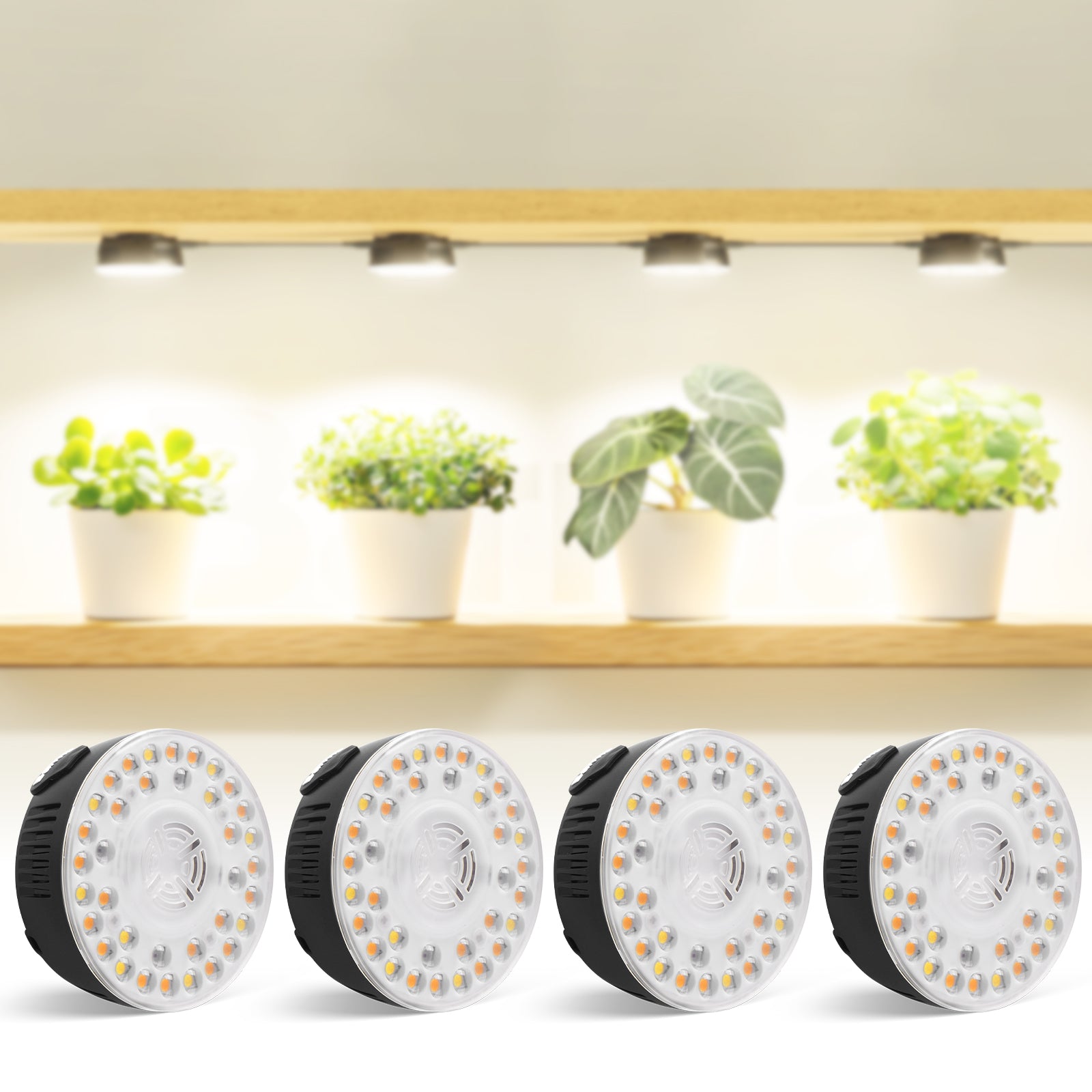 Barrina Orbgrow 9W LED Puck Grow Lights 3000K+6500K+660nm | Full Spectrum, Magnetic & Linkable | OG09