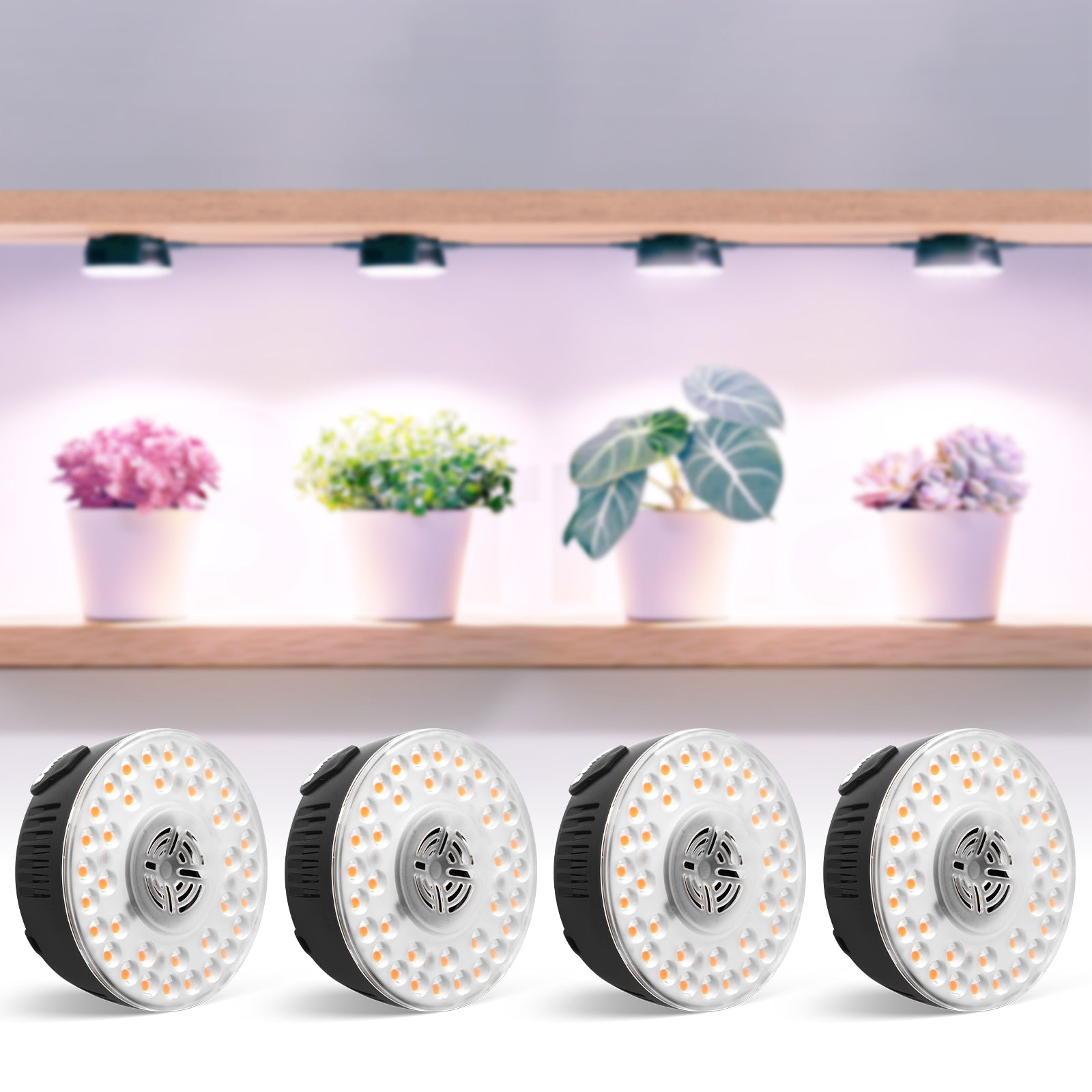 Barrina Orbgrow 9W LED Puck Grow Lights Pinkish White | Full Spectrum, Magnetic & Linkable | OG09