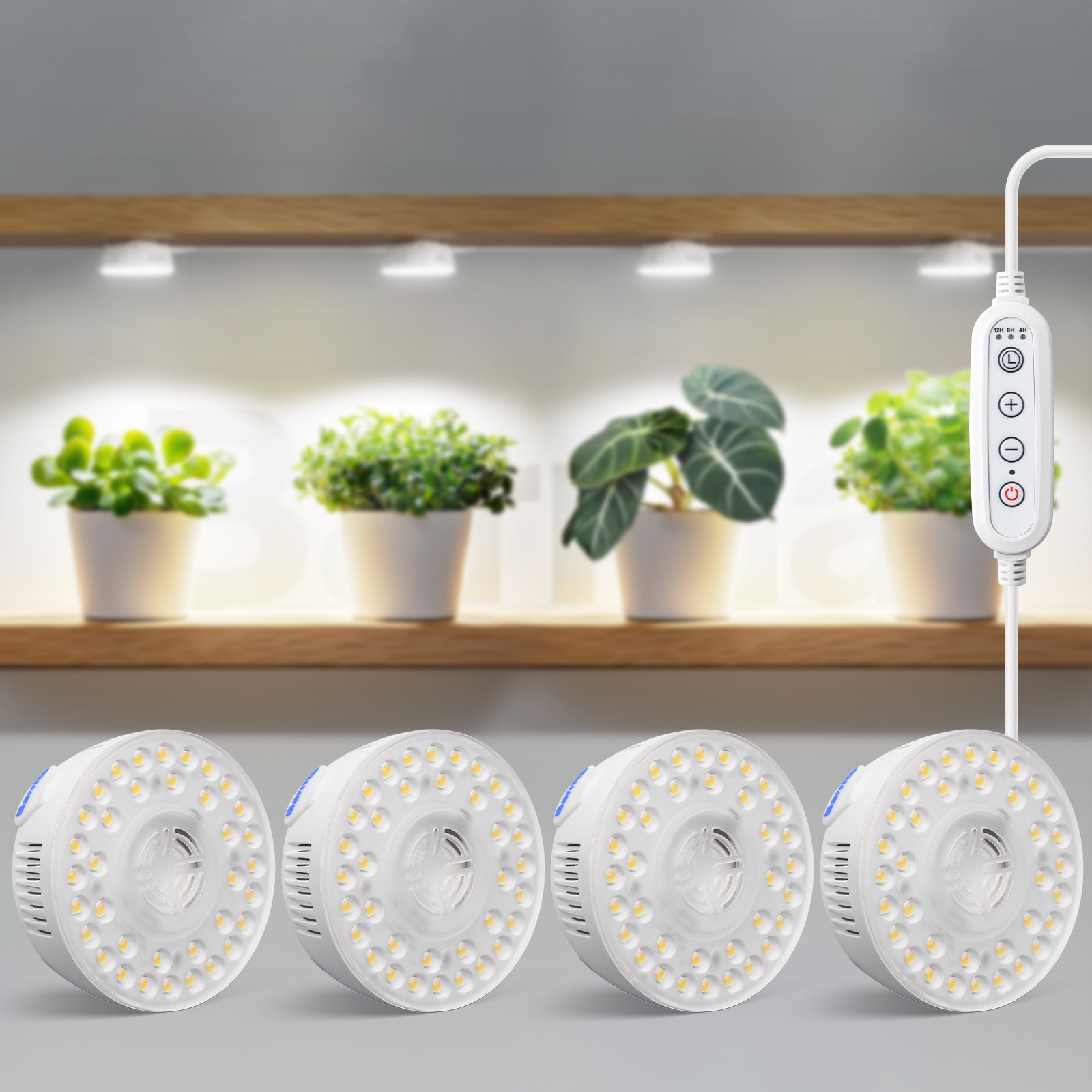 Barrina Orbgrow 9W LED Puck Grow Lights 5000K | Full Spectrum, Magnetic, Timer, Dimmable & Linkable | OG09