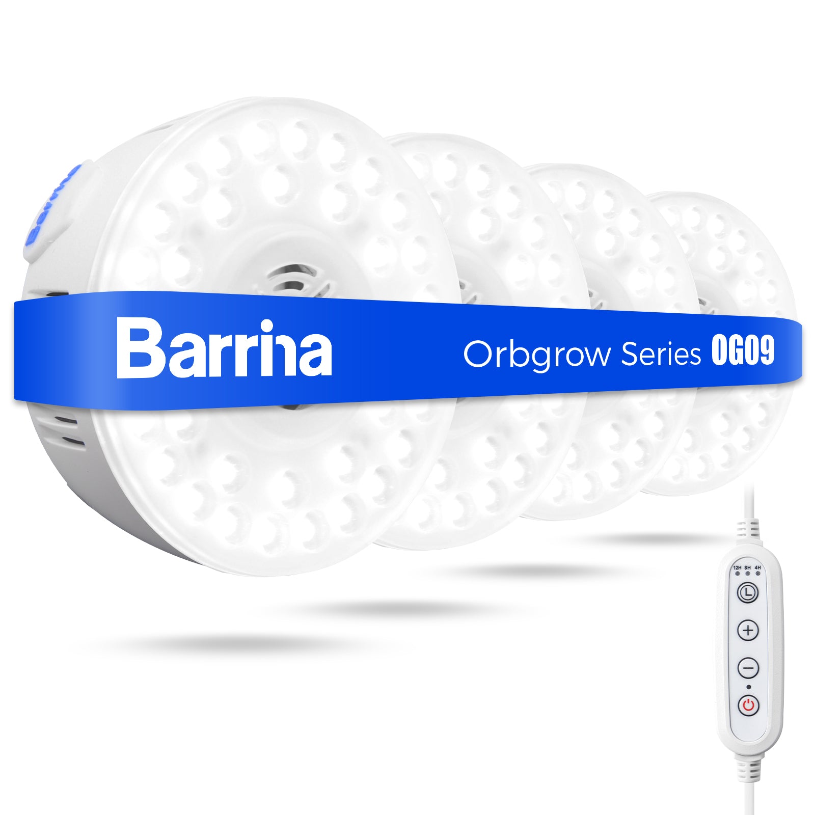 Barrina Orbgrow 9W LED Puck Grow Lights 5000K | Full Spectrum, Magnetic, Timer, Dimmable & Linkable | OG09