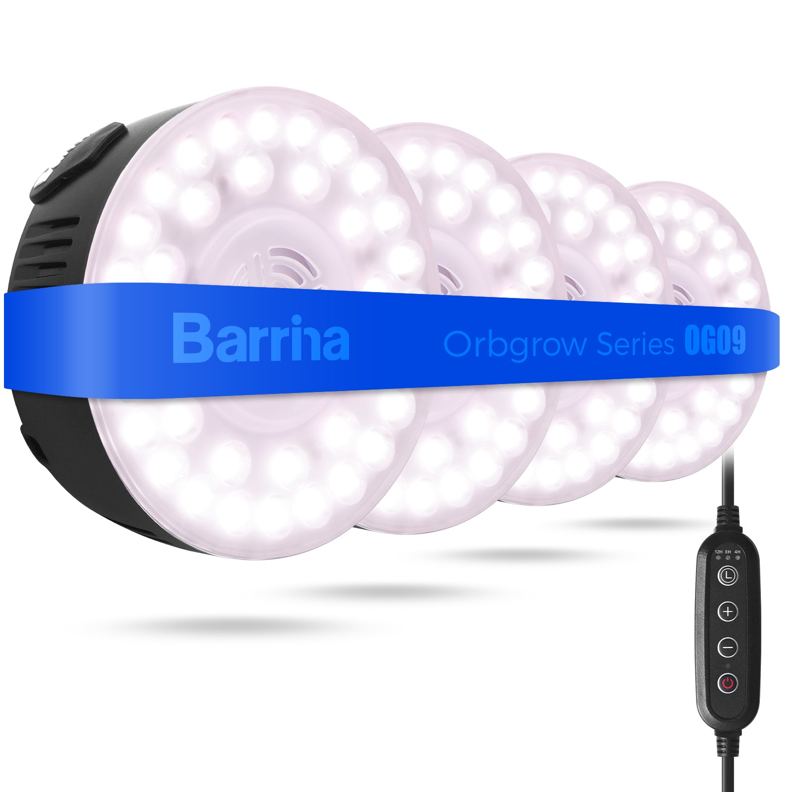 Barrina Orbgrow 9W LED Puck Grow Lights Pinkish White | Full Spectrum, Magnetic, Timer, Dimmable & Linkable | OG09