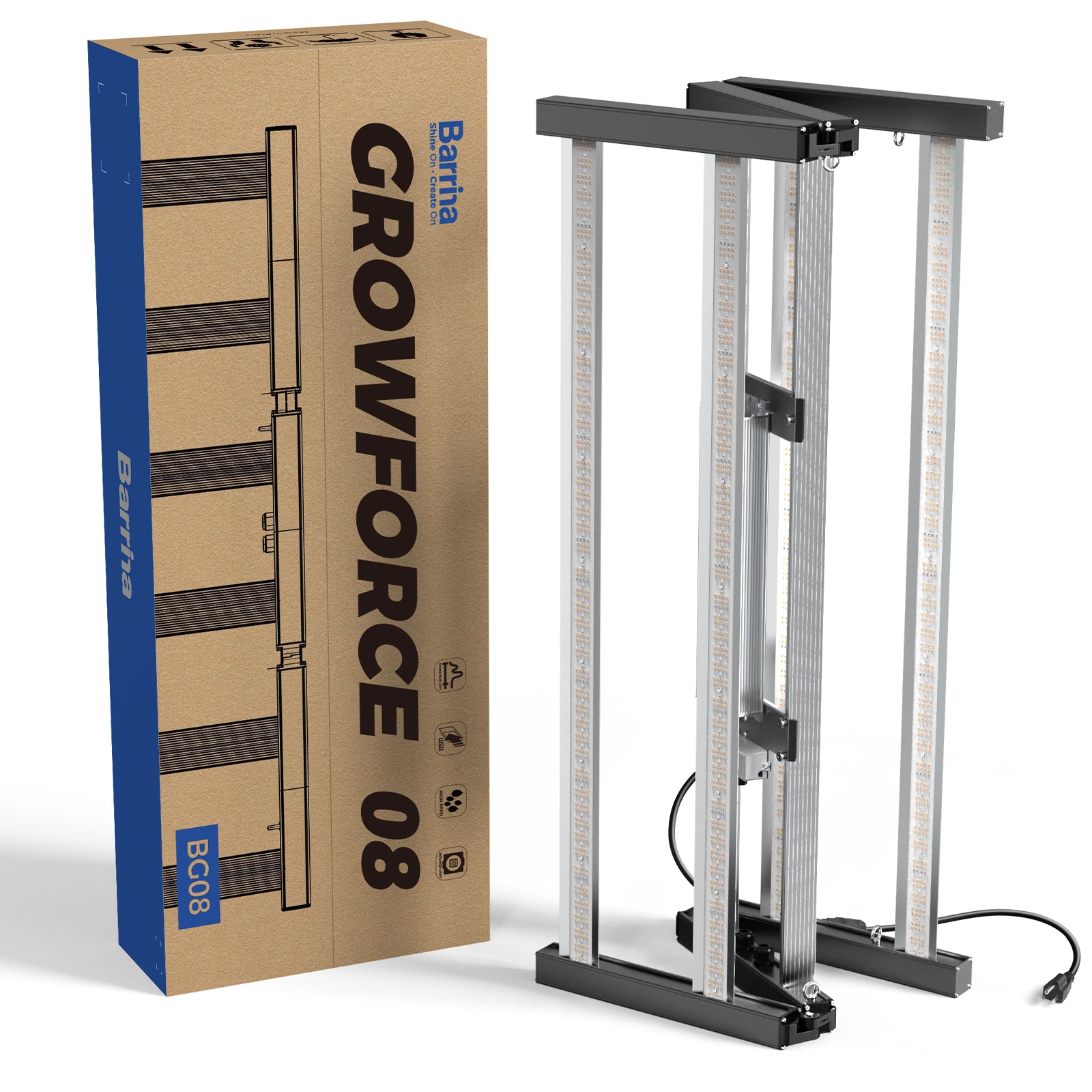 Barrina GrowForce 800W LED Commercial Grow Light Dual Blue & FIR Light 5 x 5 | Full Spectrum & Dimmable | BG08