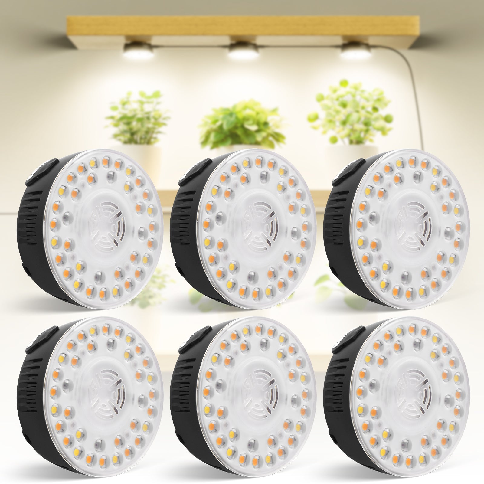 Barrina Orbgrow 9W LED Puck Grow Lights 3000K+6500K+660nm | Full Spectrum, Magnetic & Linkable | OG09