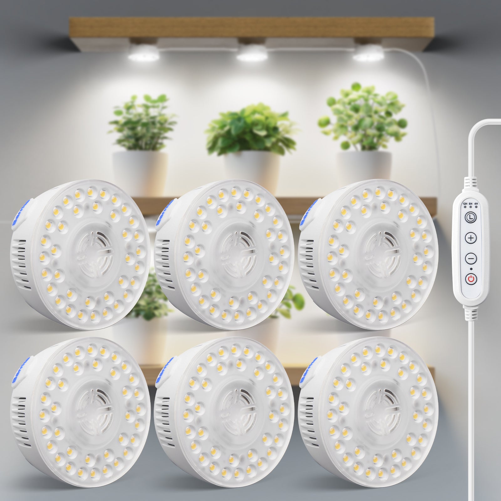 Barrina Orbgrow 9W LED Puck Grow Lights 5000K | Full Spectrum, Magnetic, Timer, Dimmable & Linkable | OG09