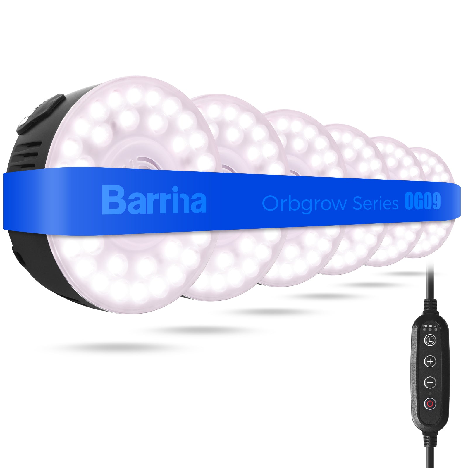 Barrina Orbgrow 9W LED Puck Grow Lights Pinkish White | Full Spectrum, Magnetic, Timer, Dimmable & Linkable | OG09