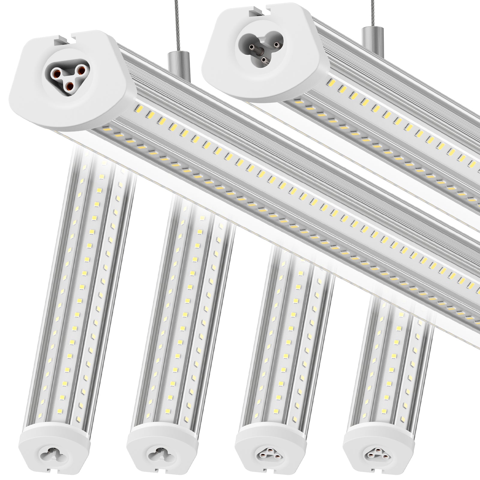 Barrina T8 140W LED Shop Lights 8FT 5000K 17000LM | Clear Cover, V Shape Tube & Hanging | BAX140a