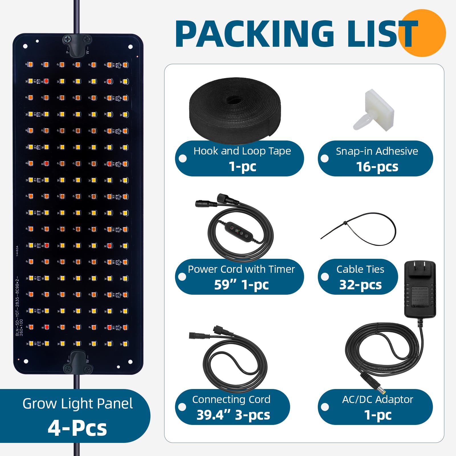 Barrina 10W LED Grow Light Panels 3-Spectrum | Ultra-Thin & Timer