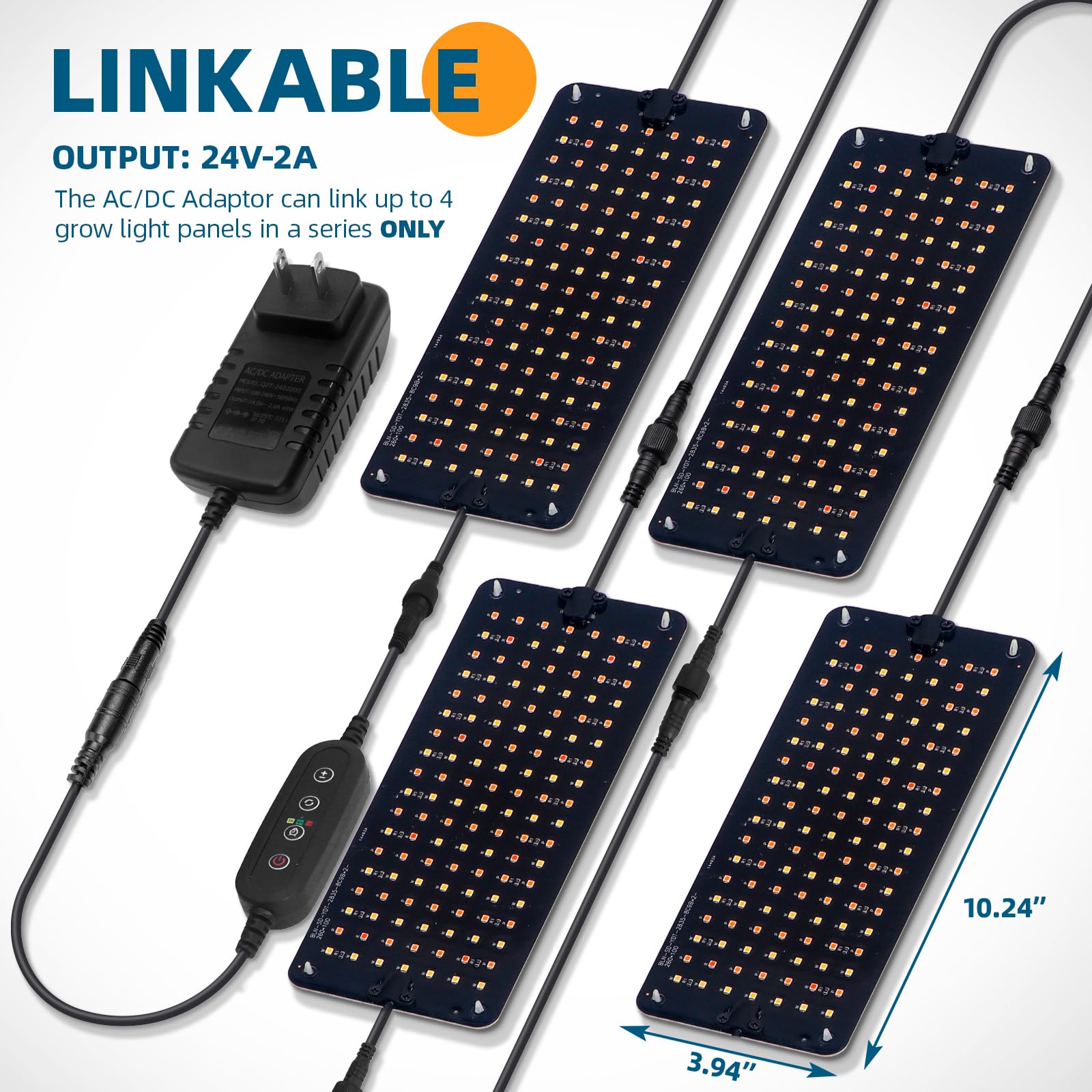 Barrina 10W LED Grow Light Panels 3-Spectrum | Ultra-Thin & Timer