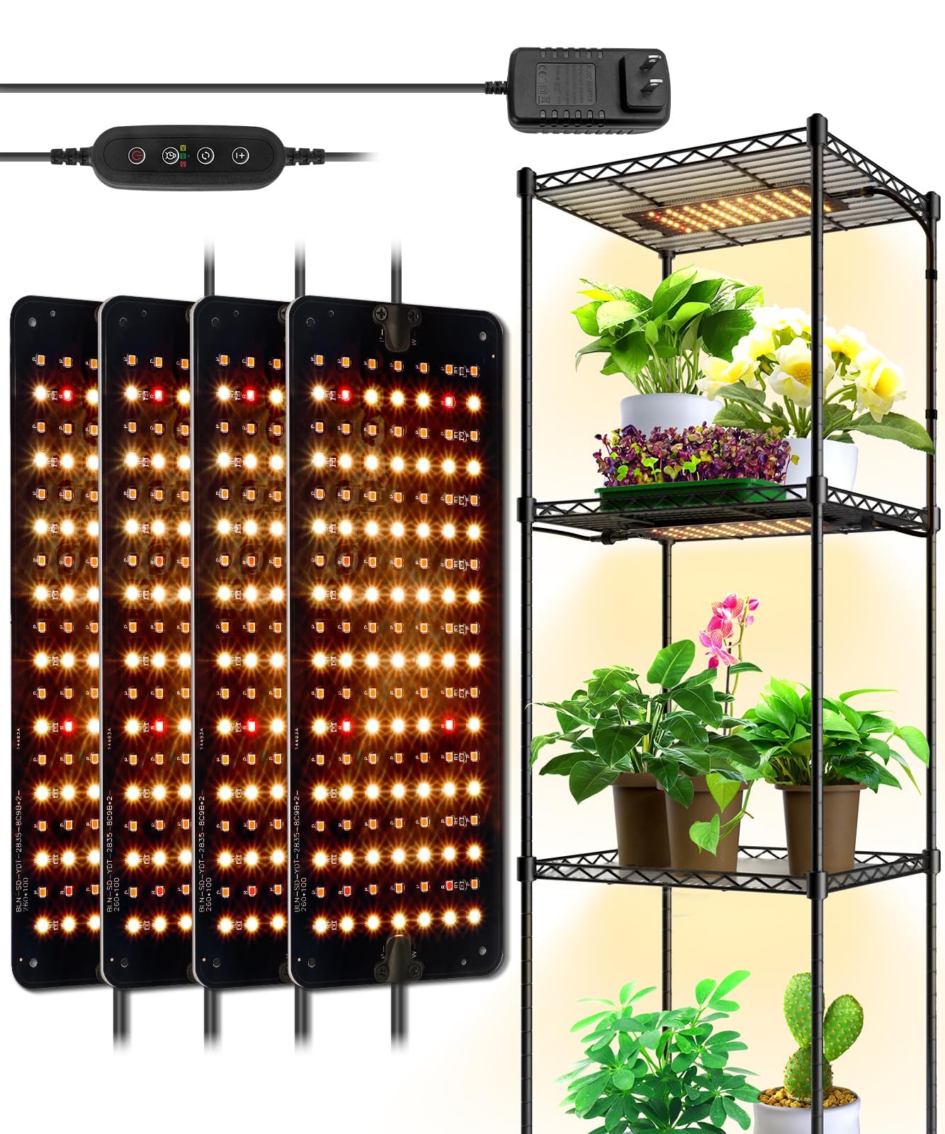 Barrina 10W LED Grow Light Panels 3-Spectrum | Ultra-Thin & Timer
