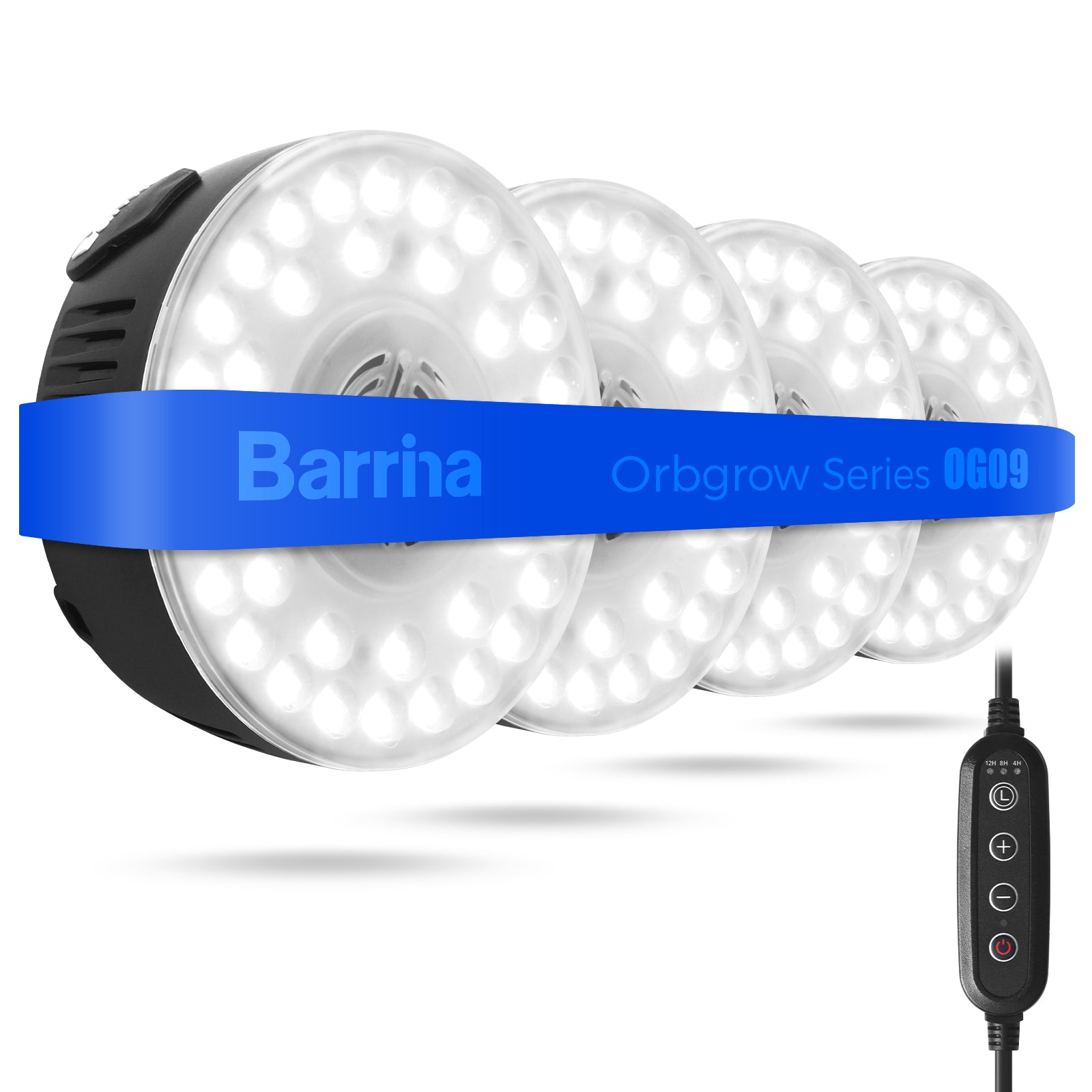 Barrina Orbgrow 9W LED Puck Grow Lights 5000K | Full Spectrum, Magnetic, Timer, Dimmable & Linkable | OG09