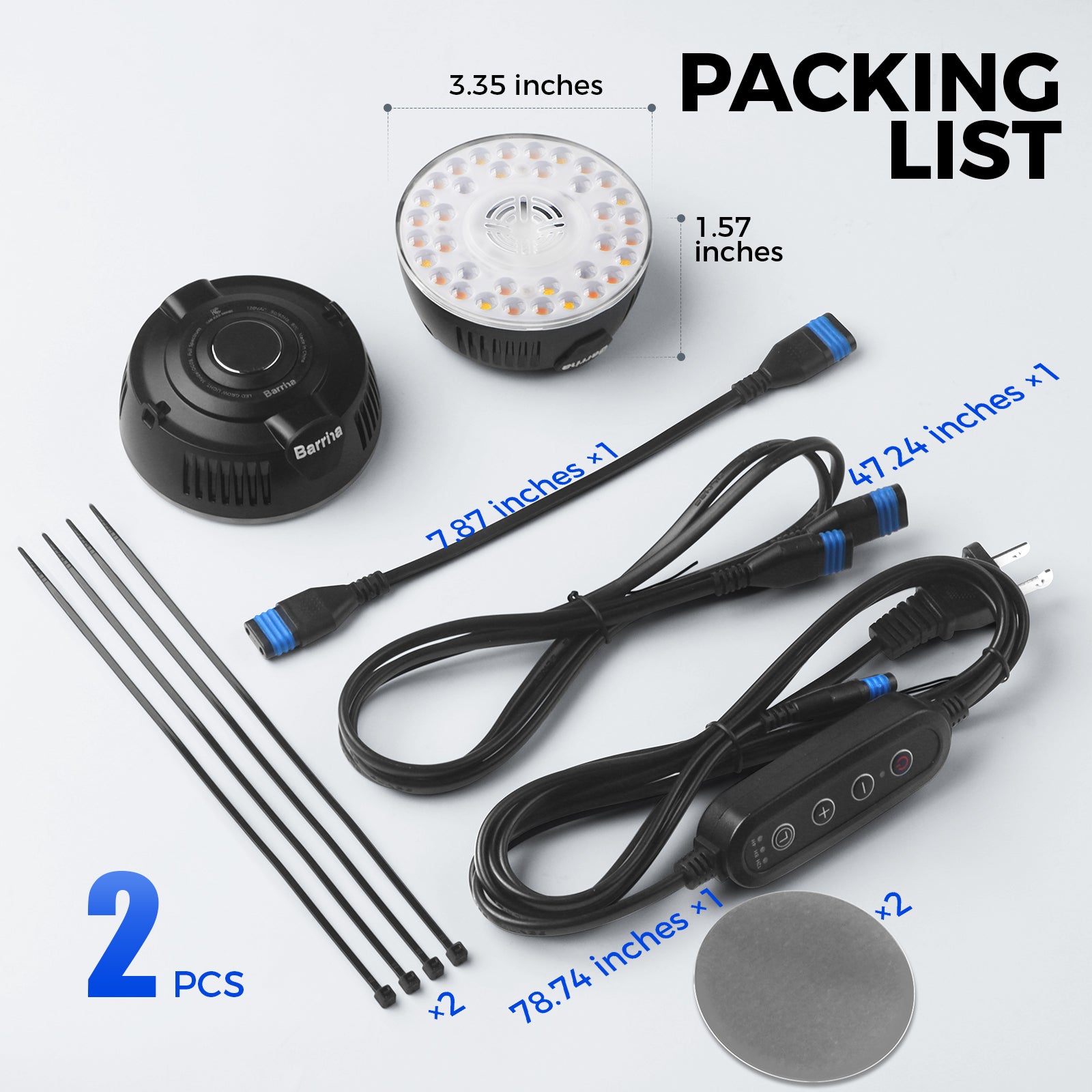 Barrina Orbgrow 9W LED Puck Grow Lights 3000K+6500K+660nm | Full Spectrum, Magnetic, Timer, Dimmable & Linkable | OG09