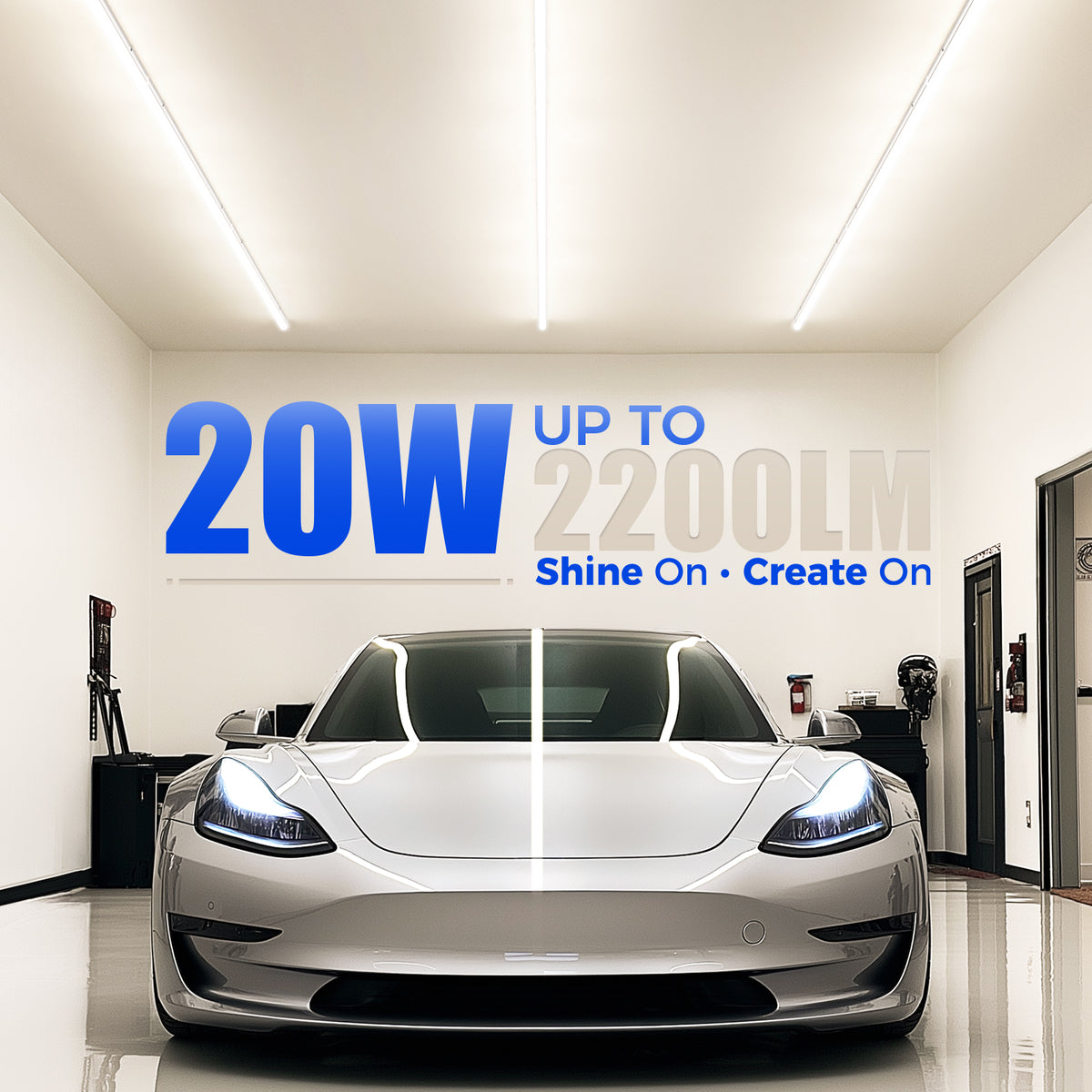 Barrina T5 20W LED Shop Lights 4FT 4000K 2200LM | Linkable & Corded Electric Switch | AAL20