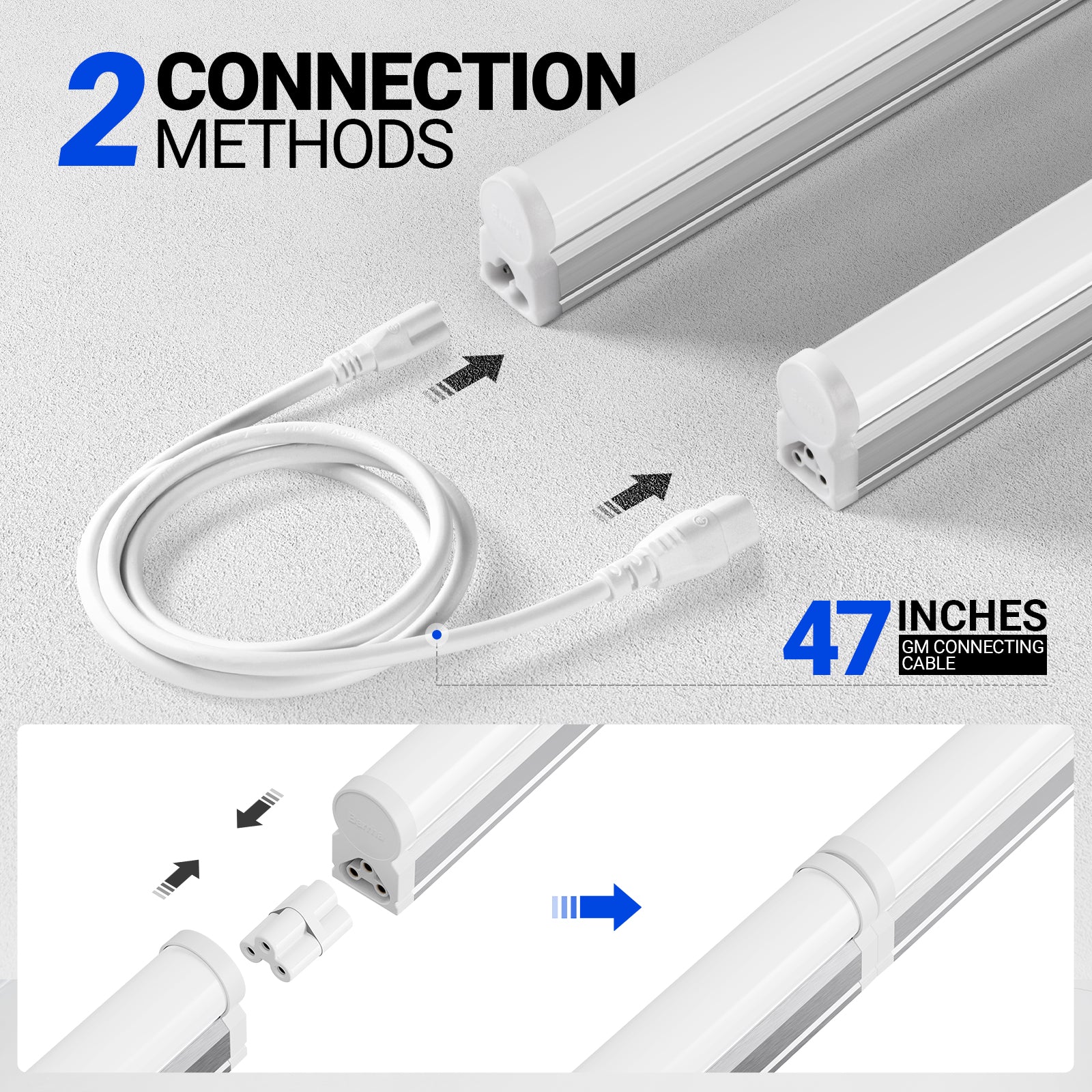 Barrina T5 20W LED Shop Lights 4FT 6500K 2200LM | Linkable & Corded Electric Switch | AAL20