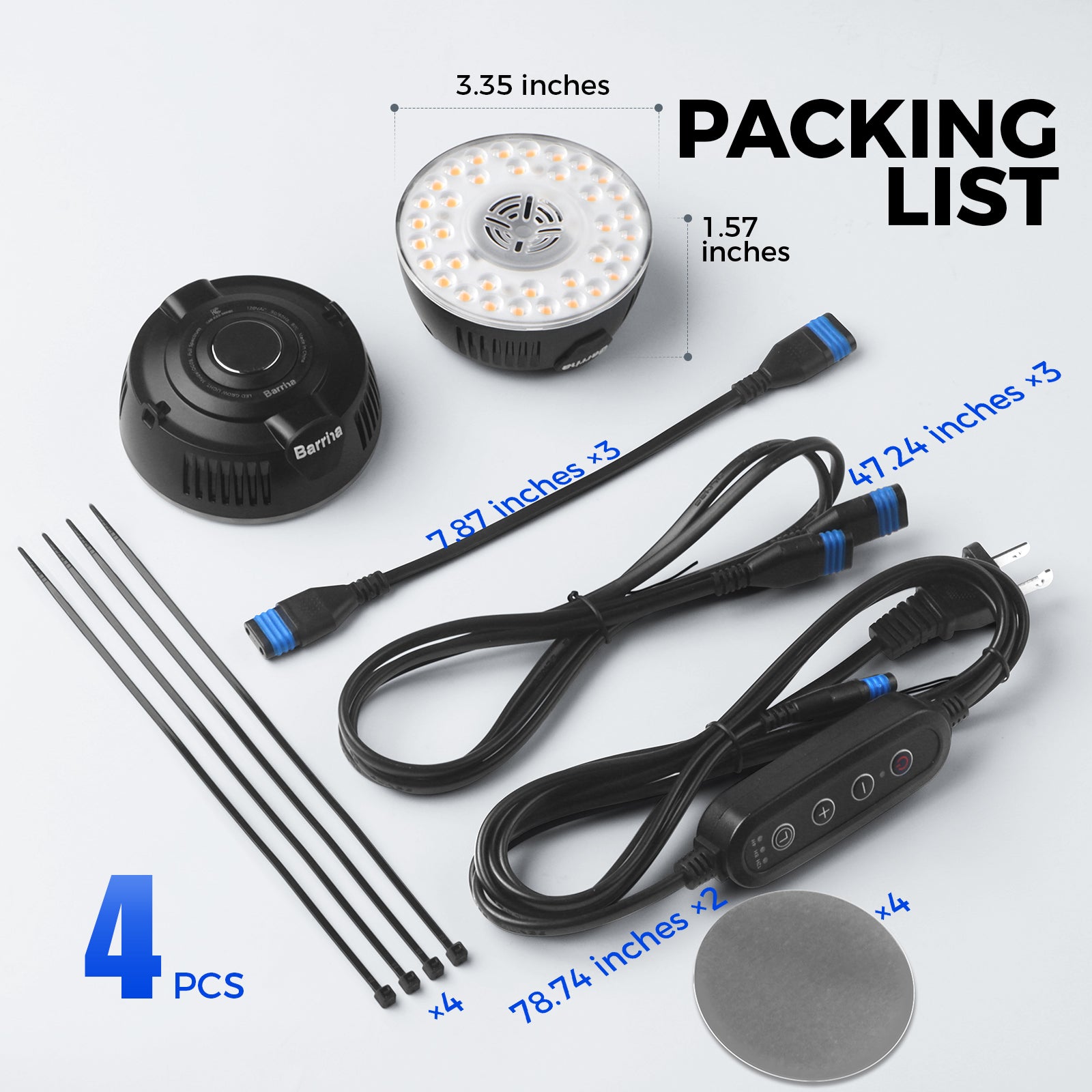 Barrina Orbgrow 9W LED Puck Grow Lights Pinkish White | Full Spectrum, Magnetic, Timer, Dimmable & Linkable | OG09