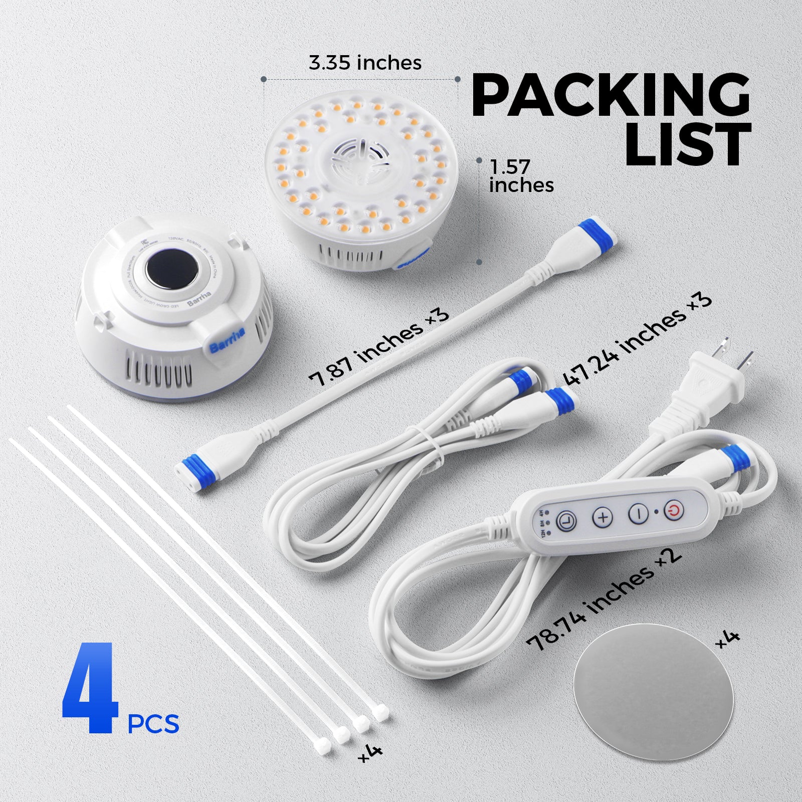 Barrina Orbgrow 9W LED Puck Grow Lights Pinkish White | Full Spectrum, Magnetic, Timer, Dimmable & Linkable | OG09