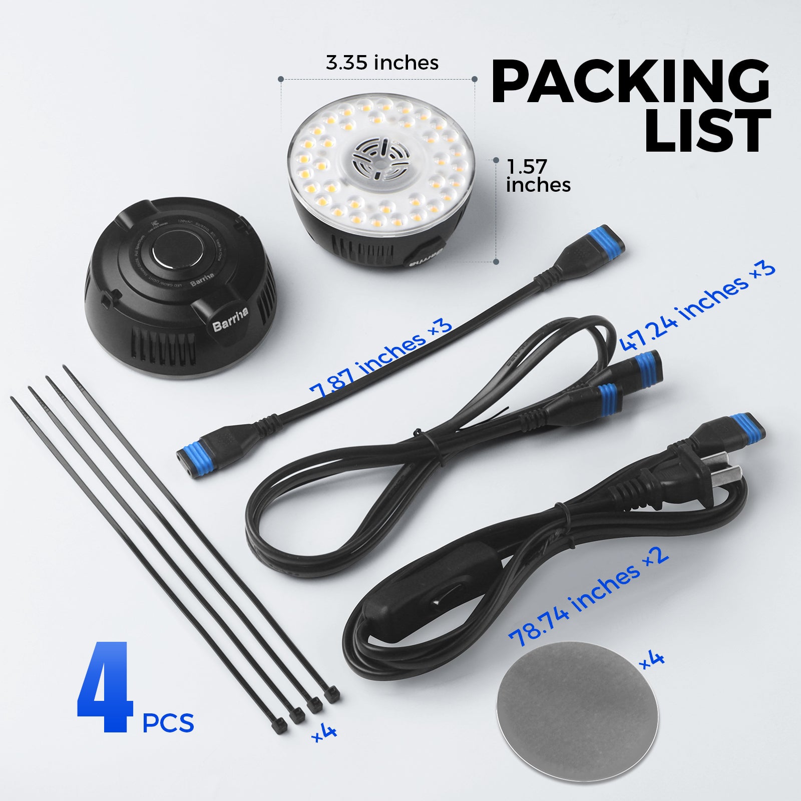 Barrina Orbgrow 9W LED Puck Grow Lights 5000K | Full Spectrum, Magnetic & Linkable | OG09