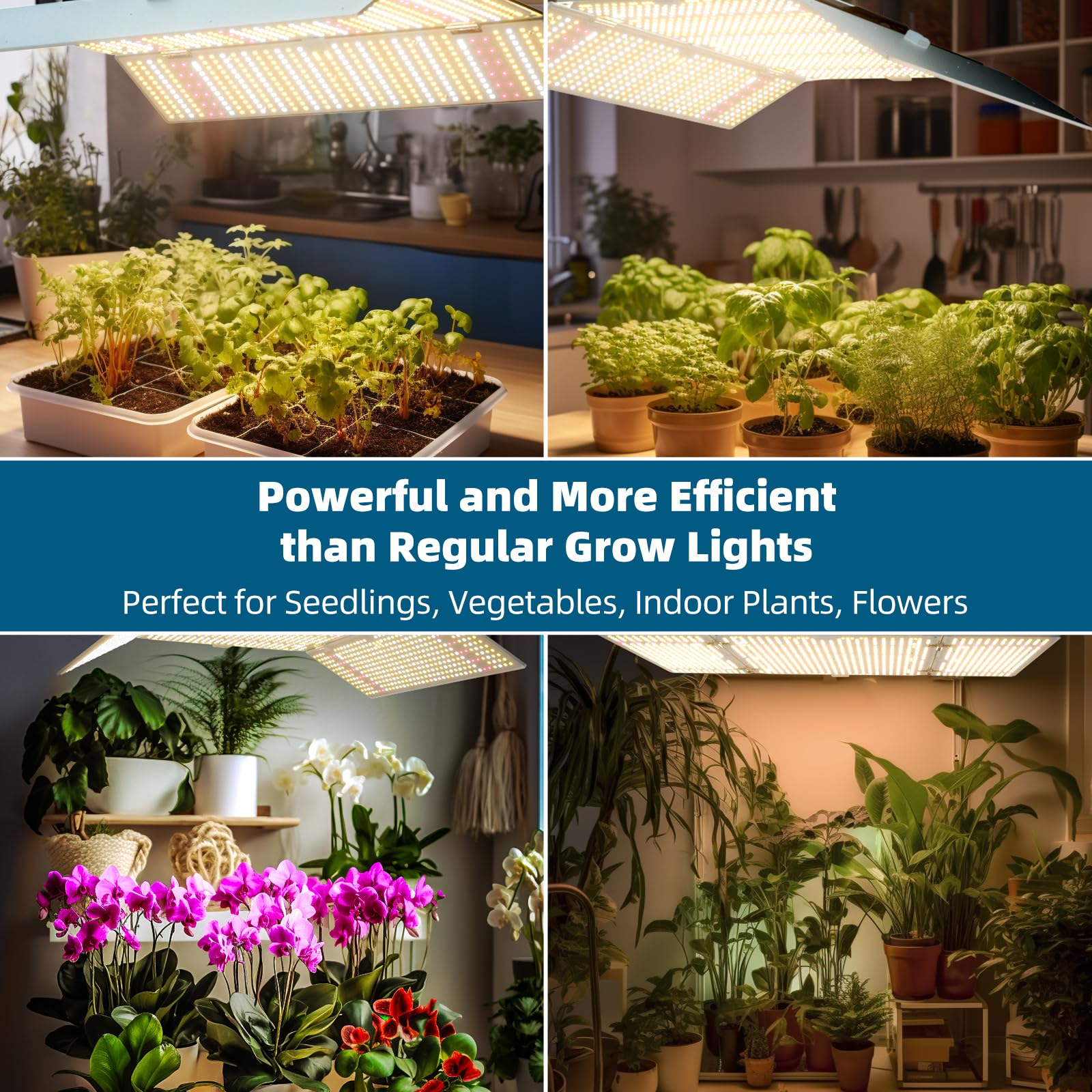 Barrina BU4800 480W LED Grow Light Panel 4-Spectrum | Full Spectrum, Dimmable & Angle Adjustable | DF480