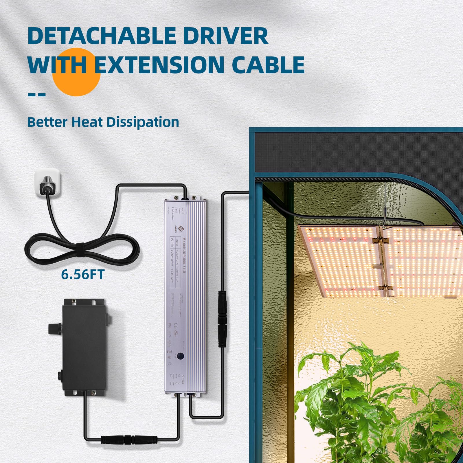 Barrina BU4800 480W LED Grow Light Panel 4-Spectrum | Full Spectrum, Dimmable & Angle Adjustable | DF480