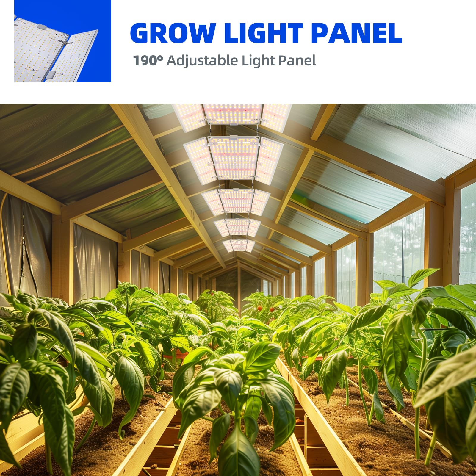 Barrina BU2000 200W LED Grow Light Panel 4-Spectrum | Angle Adjustable & Dimmable | DD200