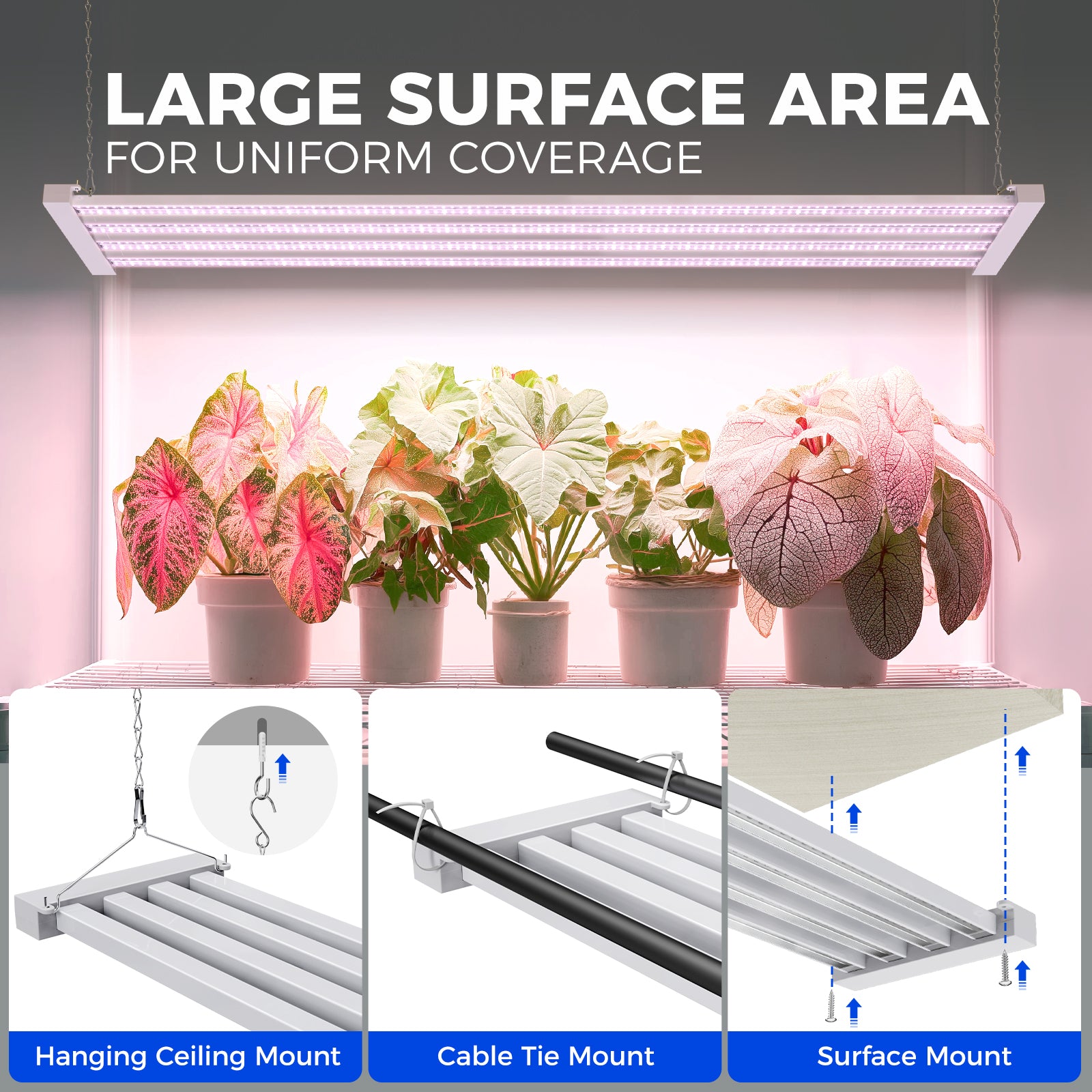 Barrina TX-L84 84W LED Grow Lights 4FT Pinkish White | Full Spectrum & Linkable | TX-L84