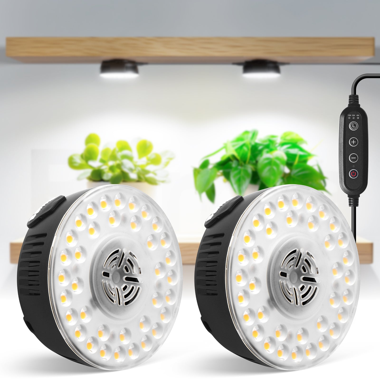 Barrina Orbgrow 9W LED Puck Grow Lights 5000K | Full Spectrum, Magnetic, Timer, Dimmable & Linkable | OG09