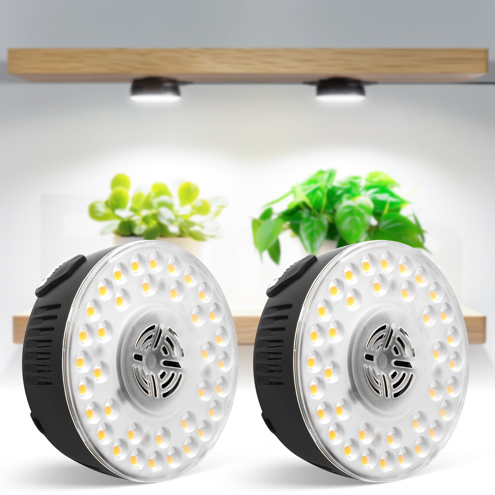 Barrina OG09 Orbgrow Series 9W Puck LED Grow Lights 5000K | Magnetic & Linkable (Black Color))