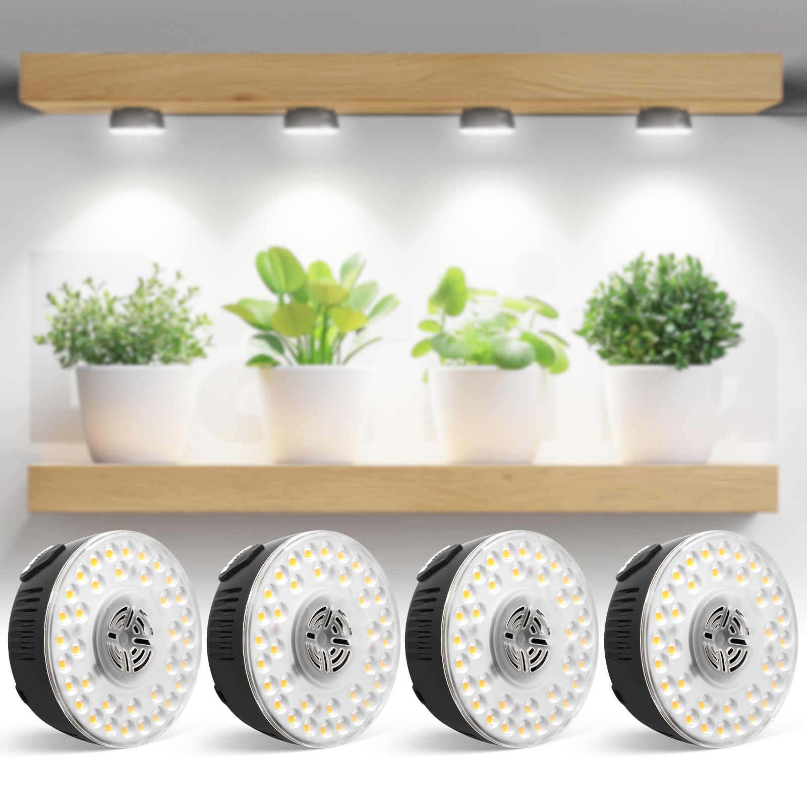 Barrina Orbgrow 9W LED Puck Grow Lights 5000K | Full Spectrum, Magnetic & Linkable | OG09