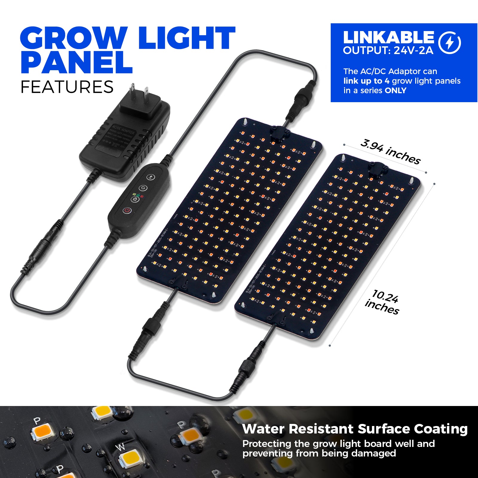 Barrina 4-Tier Plant Stand with 4-Pack 10W Grow Lights Panels 3 Spectrums | Full Spectrum, Tent & Timer | CX83Z