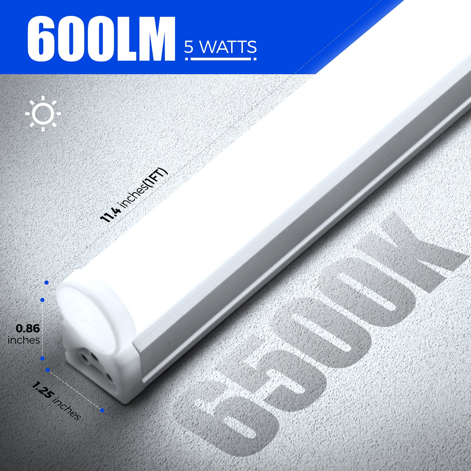 Barrina T5 5W LED Shop Lights 1FT 6500K 600LM | Linkable & Corded Electric Switch | AAC5