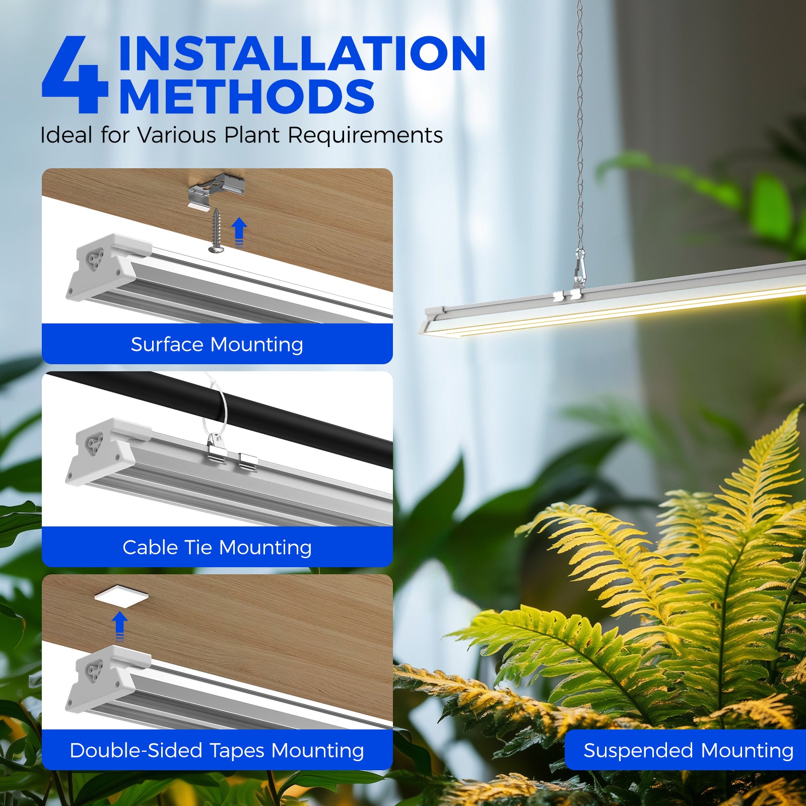 Barrina TX60 60W LED Grow Lights 4FT 3000K+6500K+660nm | Full Spectrum & Linkable | TXPL60